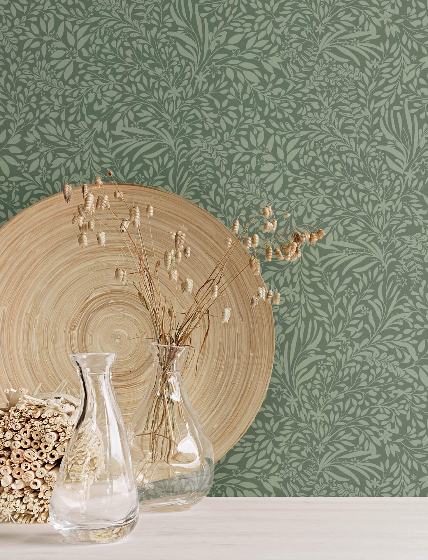 kristina-evergreen-botanical-wallpaper-york-wallcoverings-4201-20129 - York Wallcoverings Papel pintado