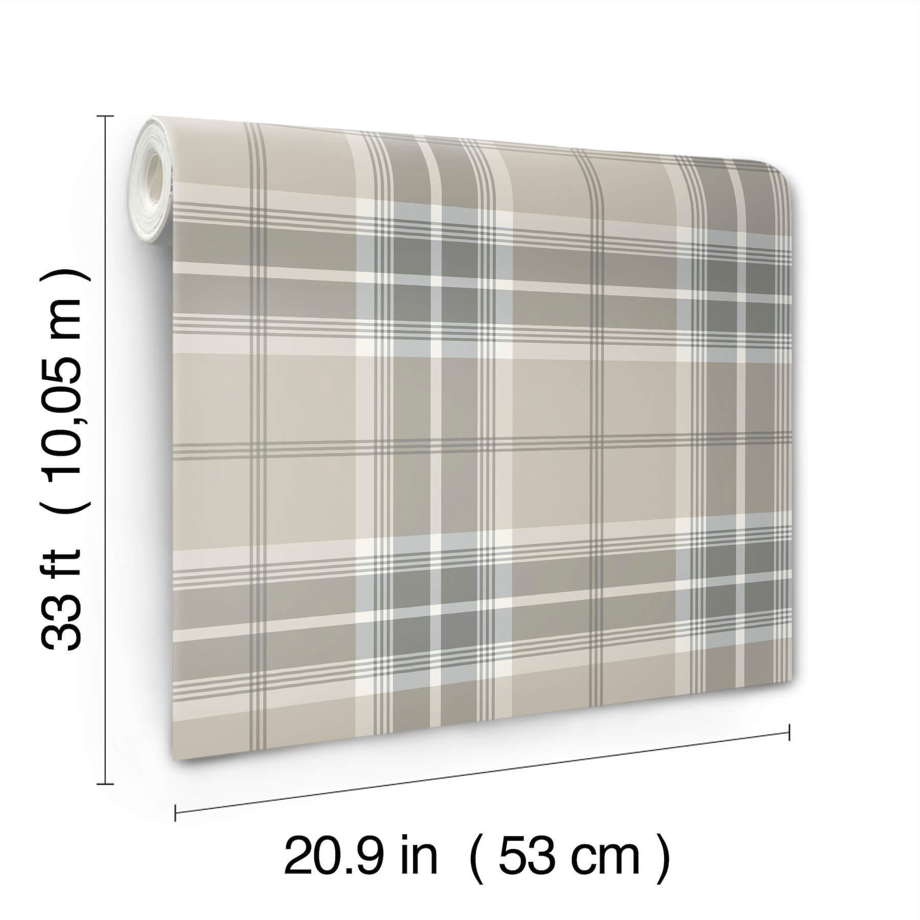 emma-grey-plaid-wallpaper-york-wallcoverings-4201-20130 - York Wallcoverings Papel pintado