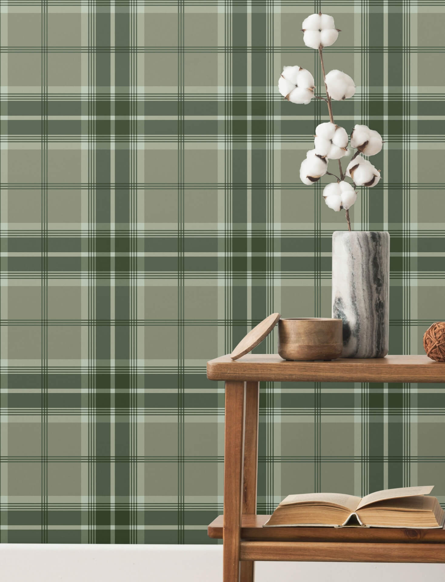 emma-evergreen-plaid-wallpaper-york-wallcoverings-4201-20131 - York Wallcoverings Papel pintado