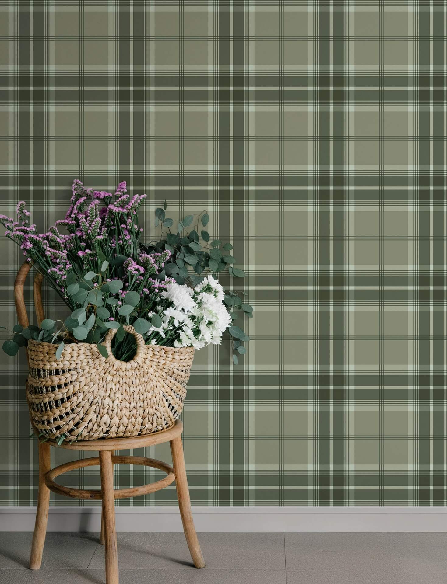 emma-evergreen-plaid-wallpaper-york-wallcoverings-4201-20131 - York Wallcoverings Papel pintado