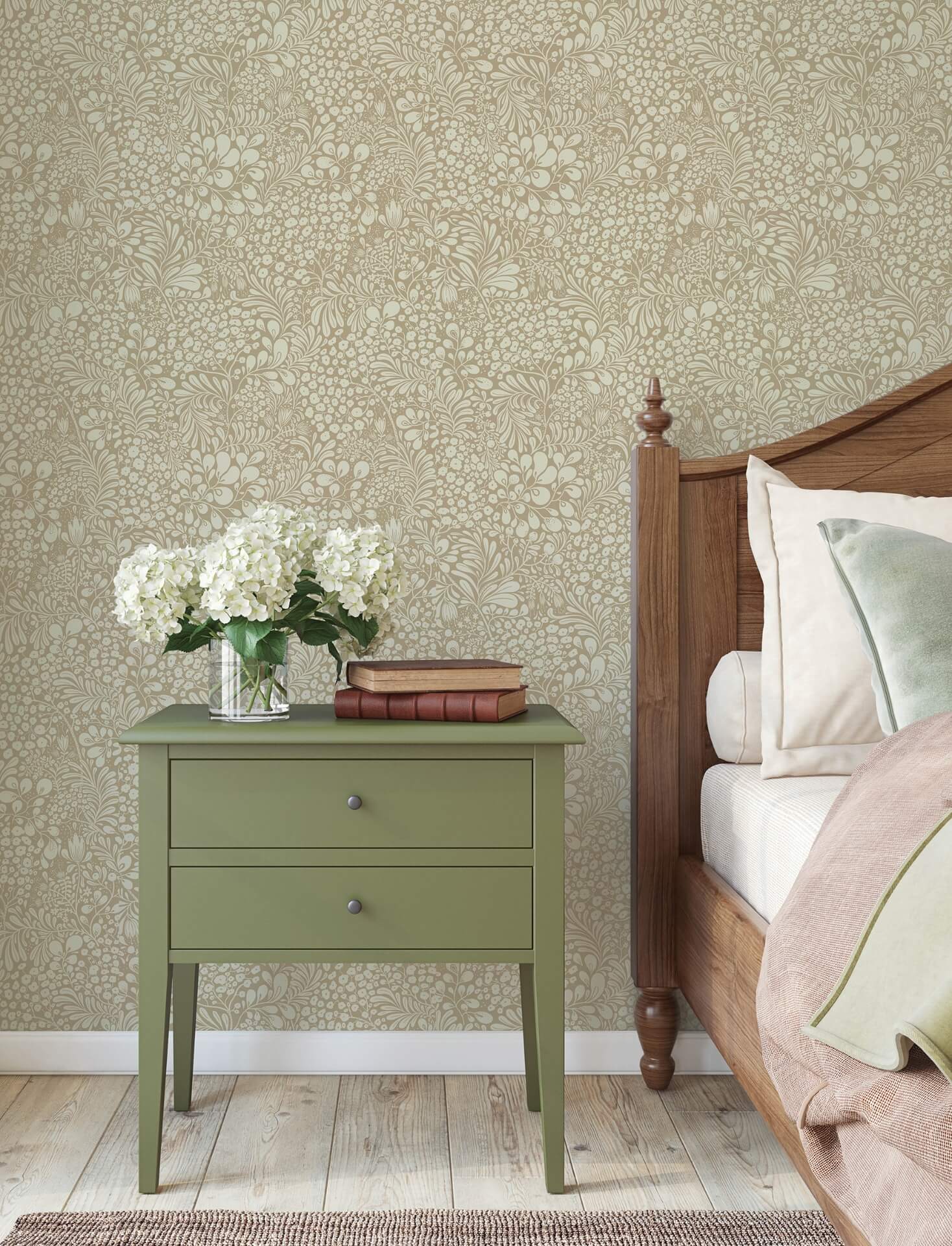 siv-chestnut-botanical-wallpaper-york-wallcoverings-4201-48002 - York Wallcoverings Papel pintado