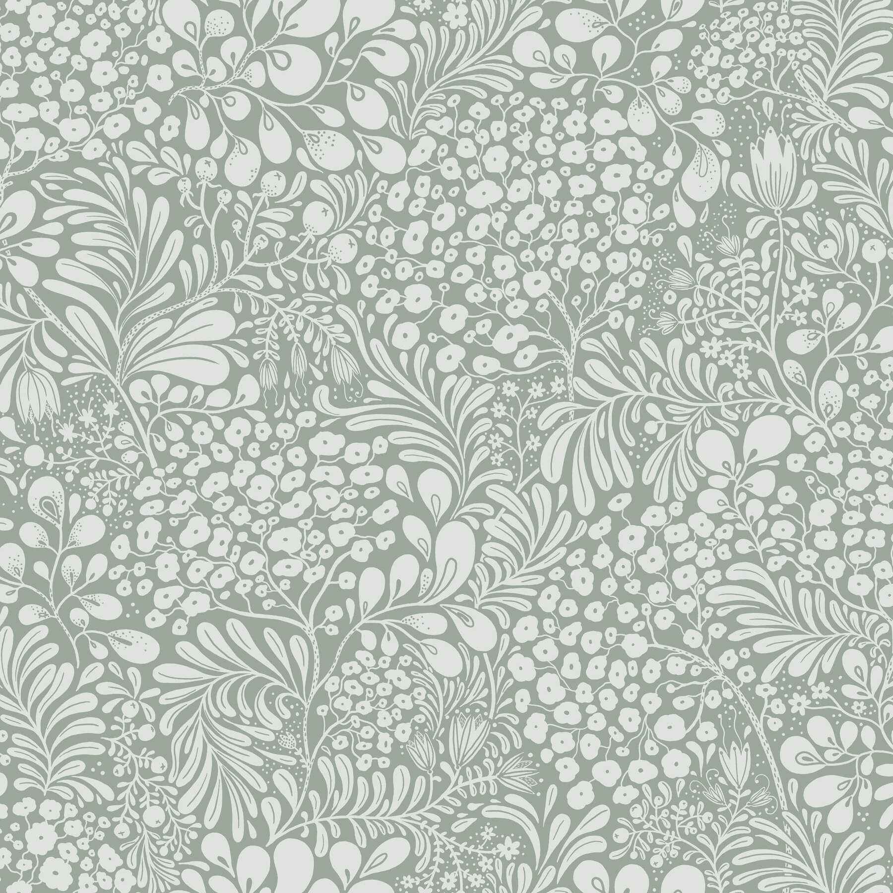 Siv Slate Botanical Wallpaper - York Wallcoverings - 4201-48004 - York Wallcoverings Wallpaper