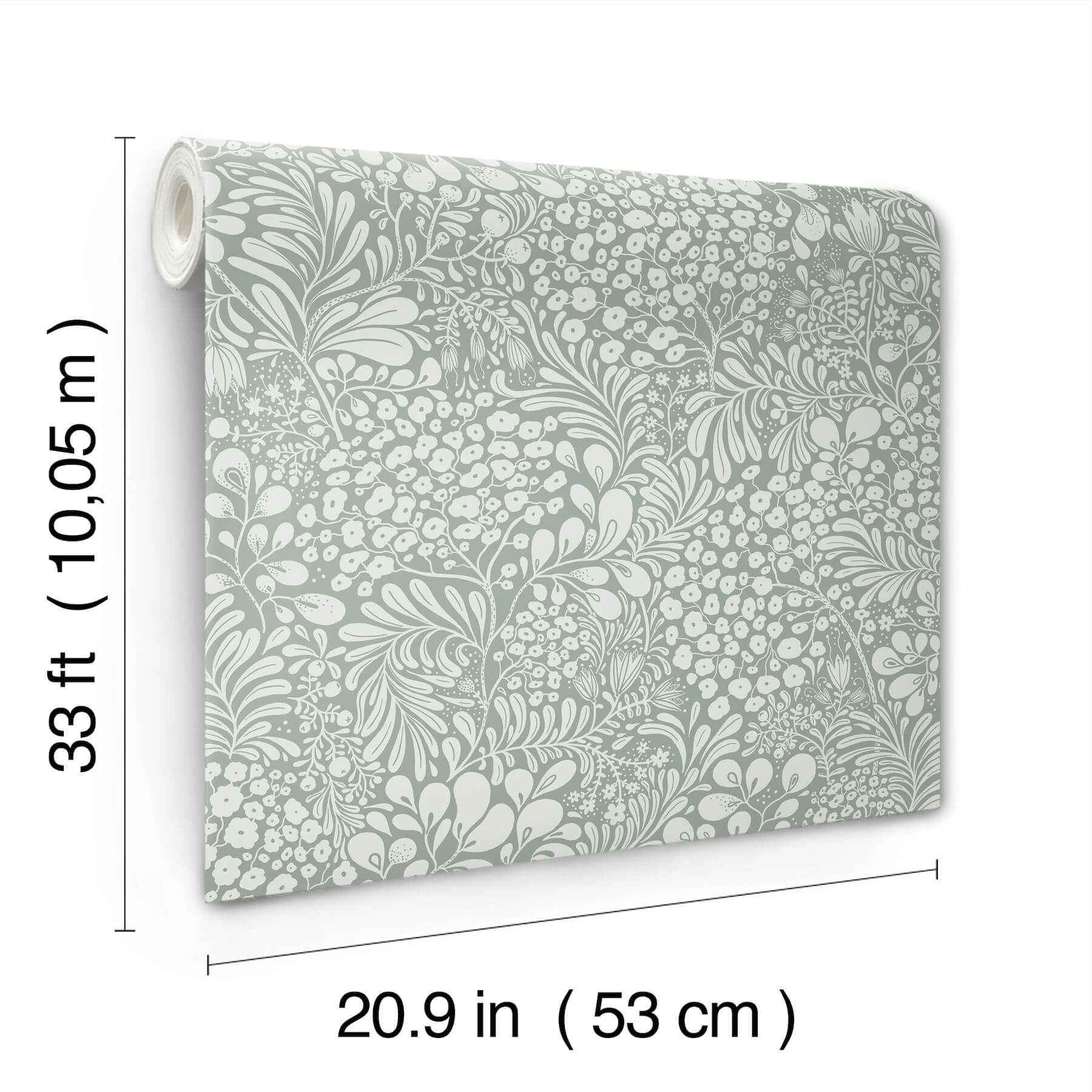Siv Slate Botanical Wallpaper - York Wallcoverings - 4201-48004 - York Wallcoverings Wallpaper