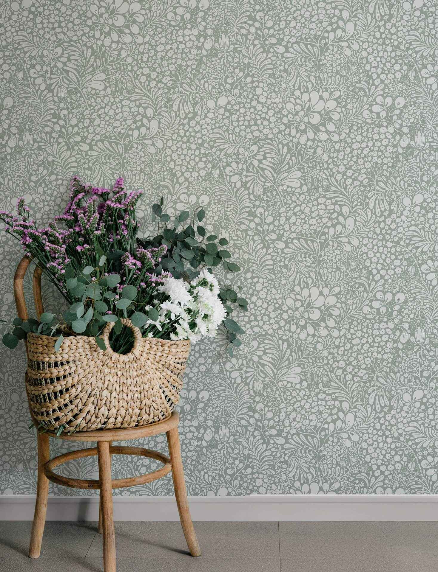 Siv Slate Botanical Wallpaper - York Wallcoverings - 4201-48004 - York Wallcoverings Wallpaper