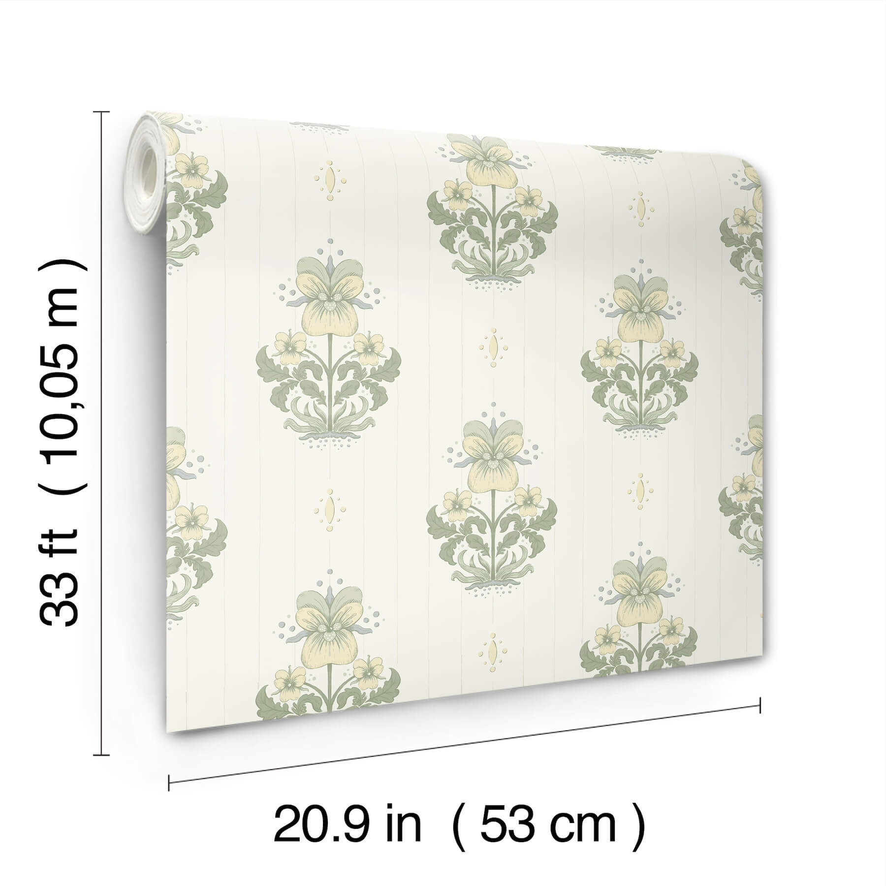 gullvie-white-pansies-wallpaper-york-wallcoverings-4201-48005 - York Wallcoverings Papel pintado