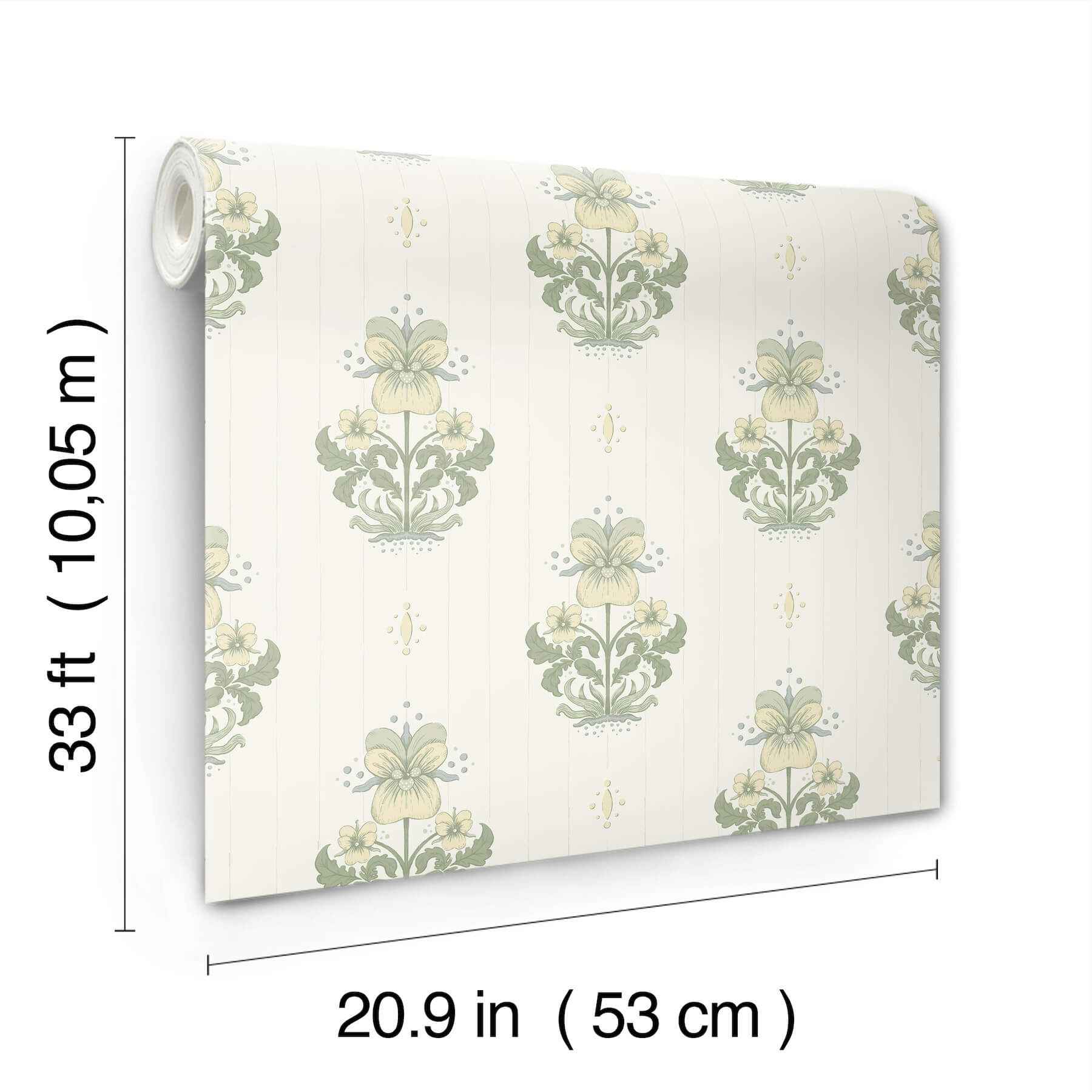 Gullvie White Pansies Wallpaper - York Wallcoverings - 4201-48005 - York Wallcoverings Wallpaper