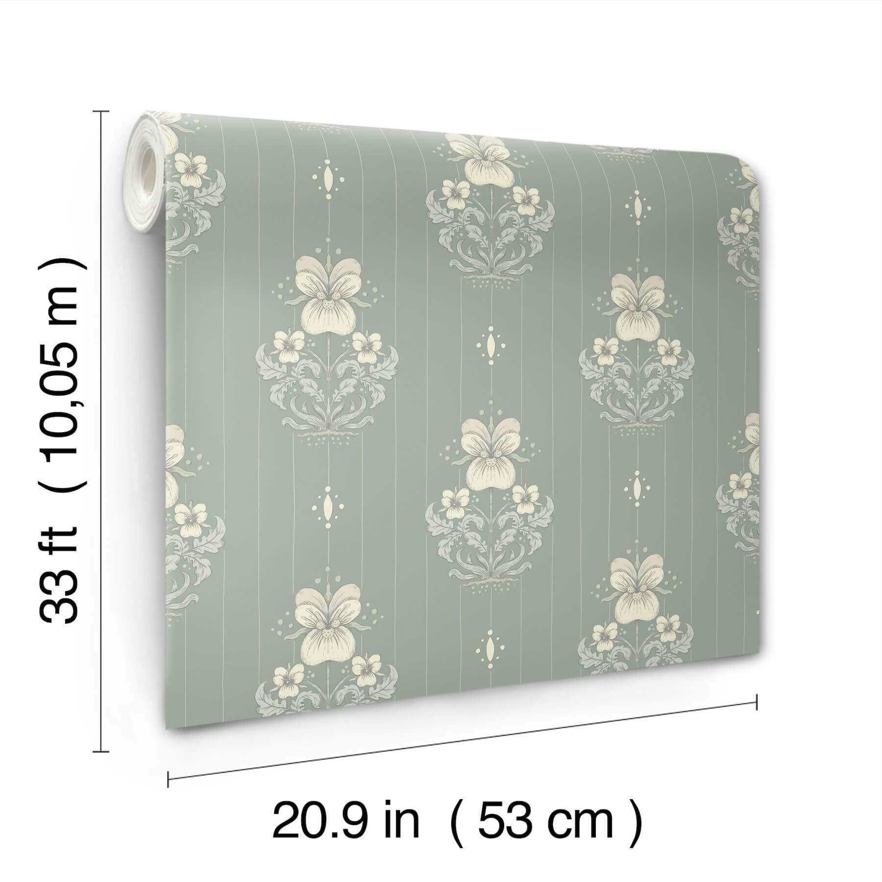gullvie-seafoam-pansies-wallpaper-york-wallcoverings-4201-48007 - York Wallcoverings Papel pintado