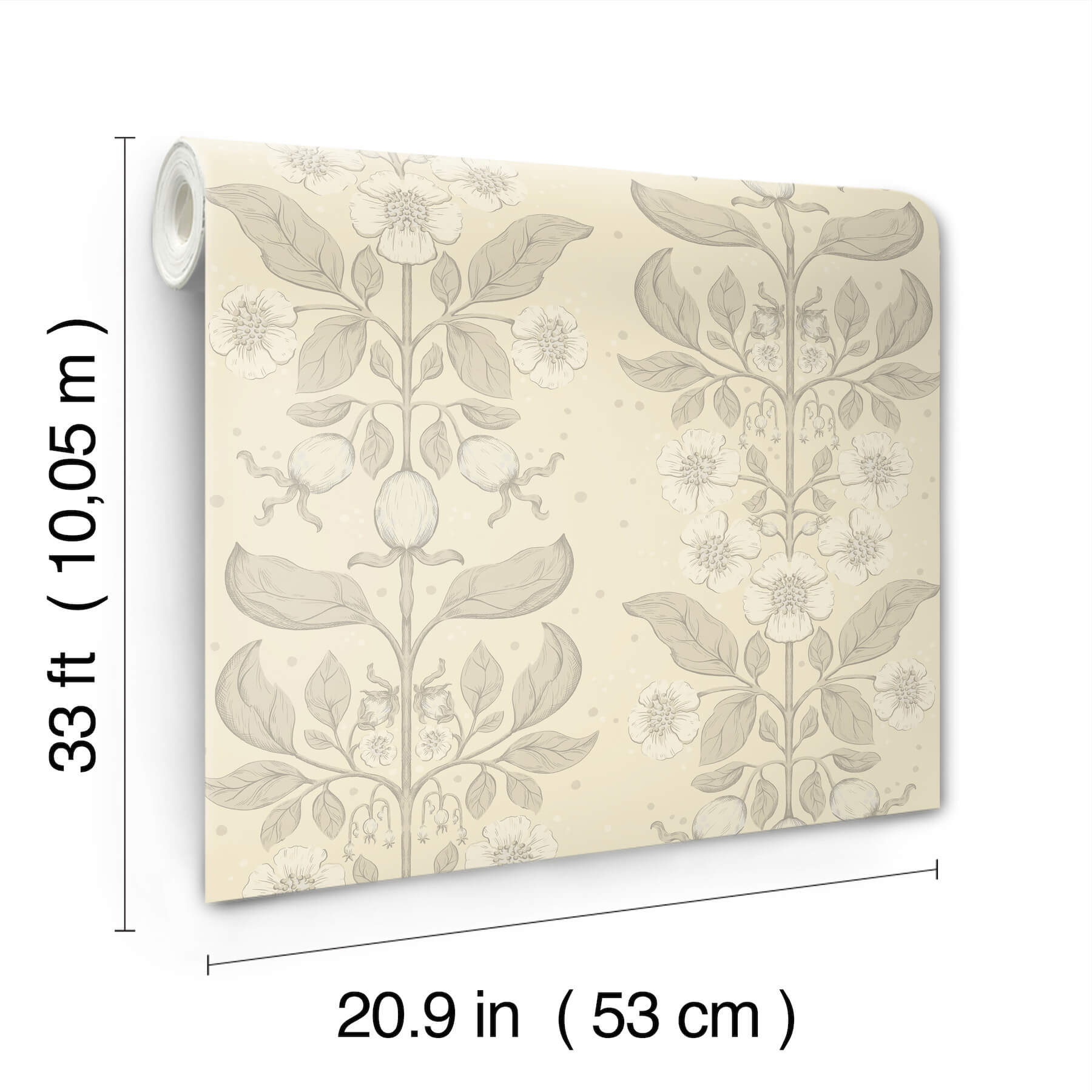 rosa-cream-floral-columns-wallpaper-york-wallcoverings-4201-48009 - York Wallcoverings Wallpaper