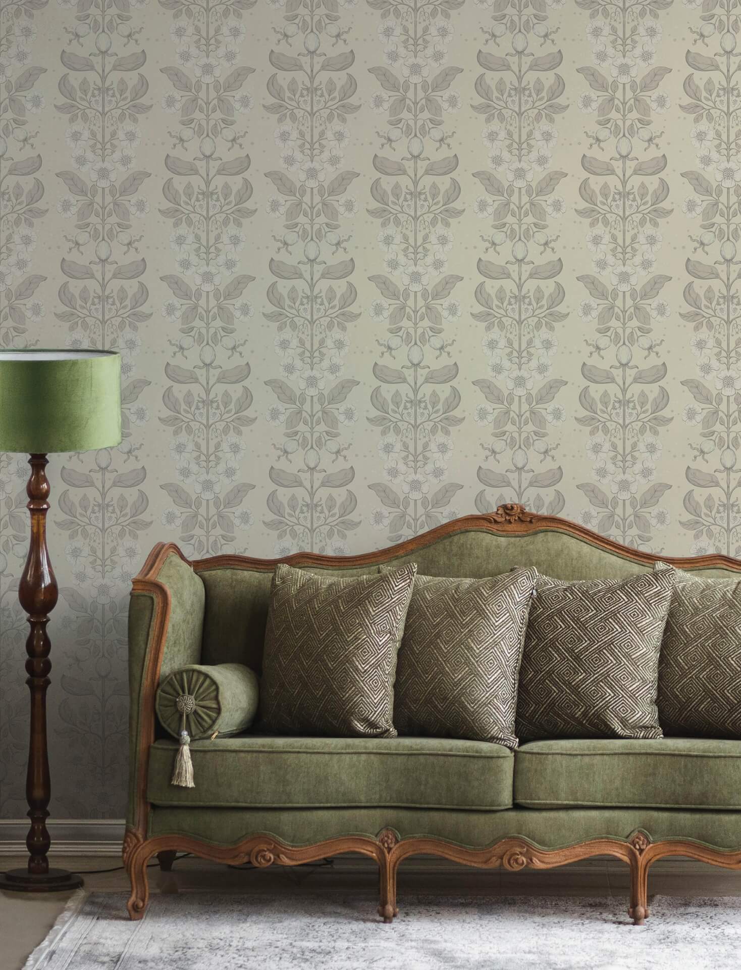 rosa-cream-floral-columns-wallpaper-york-wallcoverings-4201-48009 - York Wallcoverings Papel pintado
