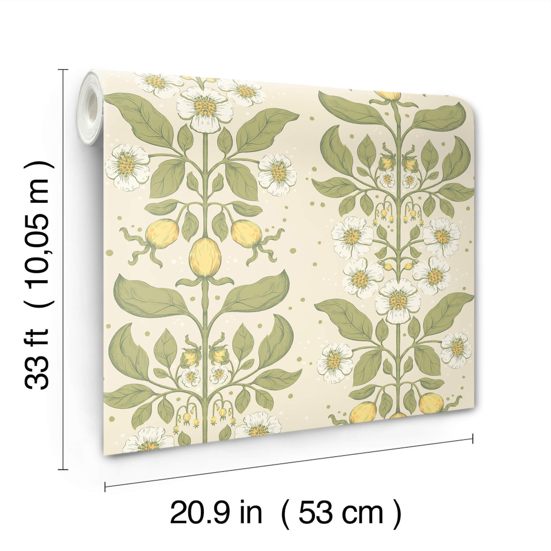 rosa-green-floral-columns-wallpaper-york-wallcoverings-4201-48010 - York Wallcoverings Papel pintado