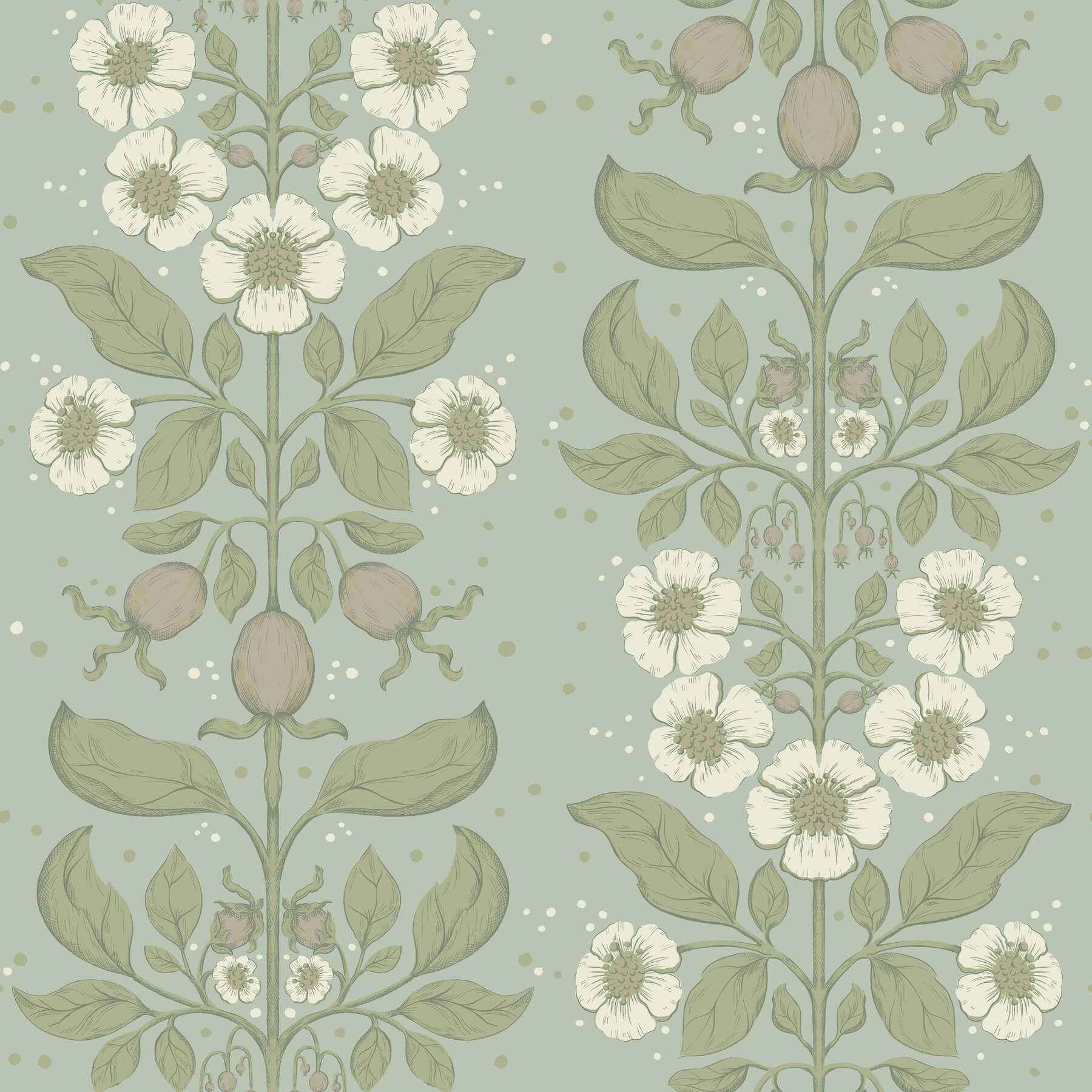 Rosa Sky Blue Floral Columns Wallpaper - York Wallcoverings - 4201-48011