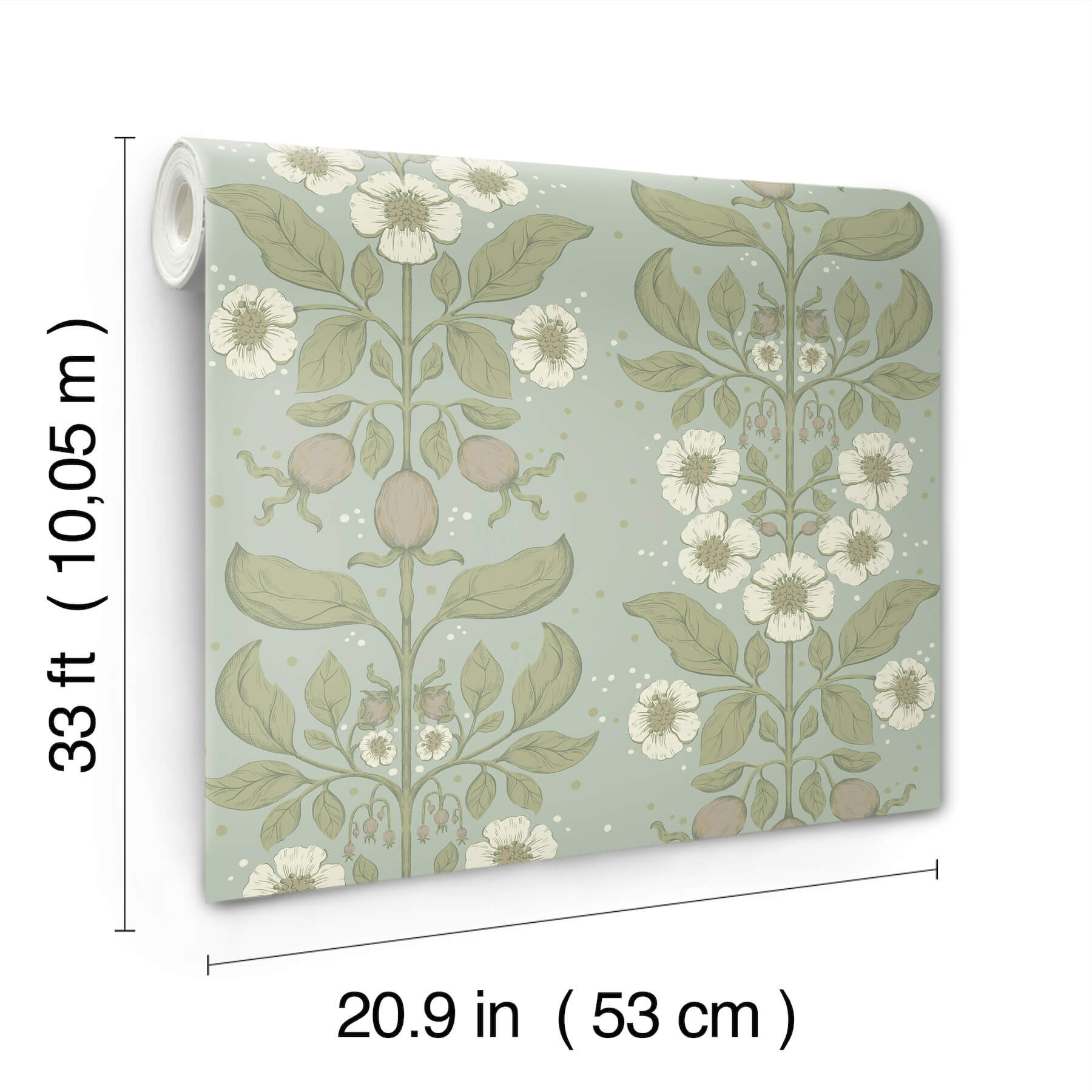 rosa-sky-blue-floral-columns-wallpaper-york-wallcoverings-4201-48011 - York Wallcoverings Papel pintado