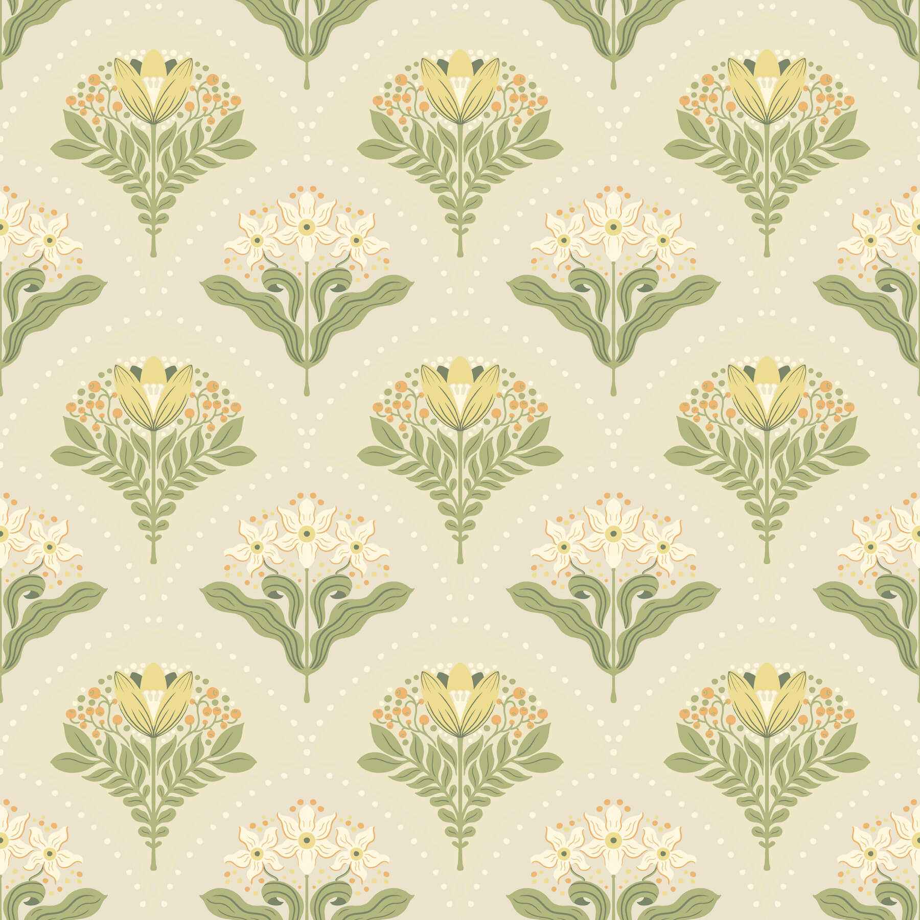 Maj Light Grey Floral Damask Wallpaper - York Wallcoverings - 4201-48014