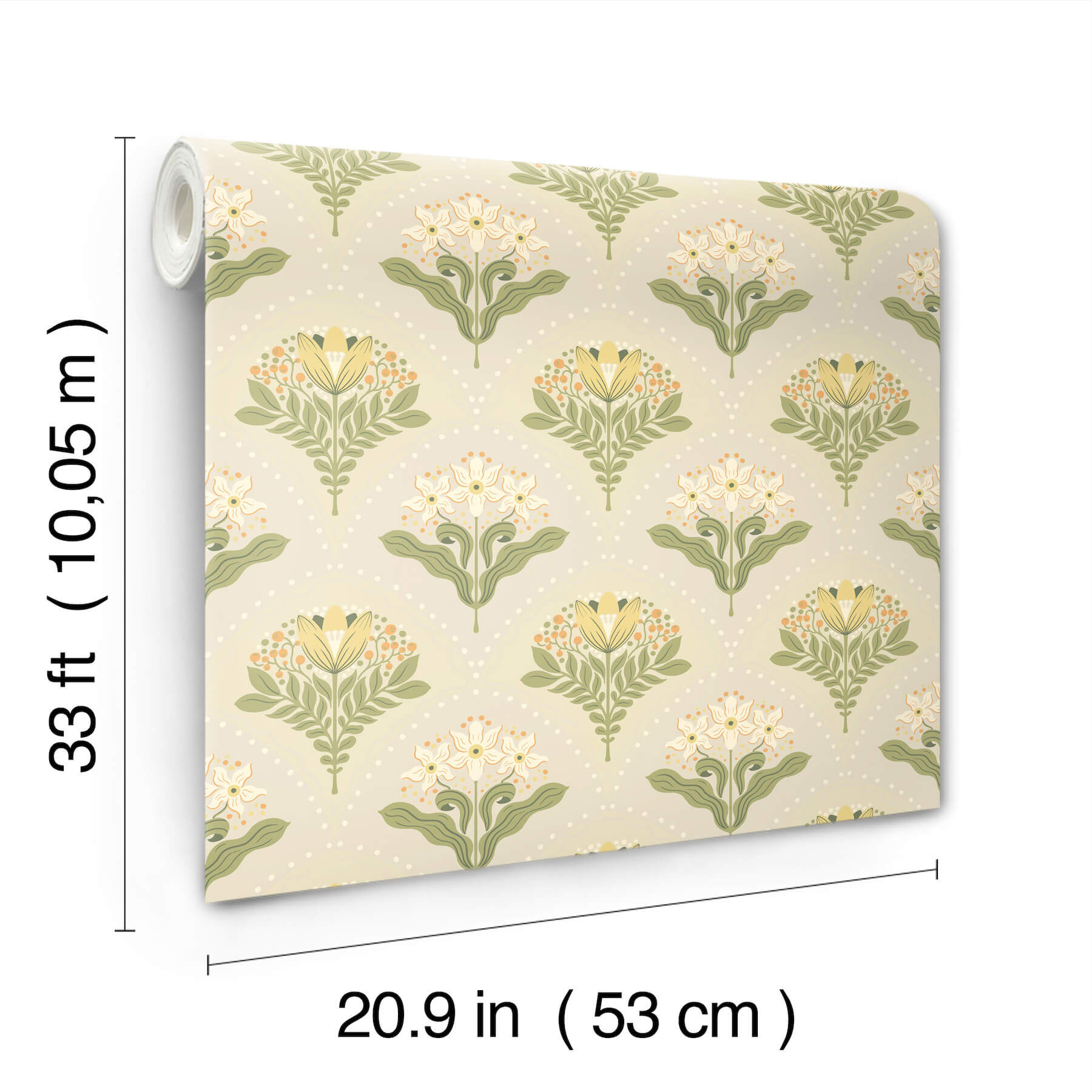 maj-light-grey-floral-damask-wallpaper-york-wallcoverings-4201-48014 - York Wallcoverings Papel pintado