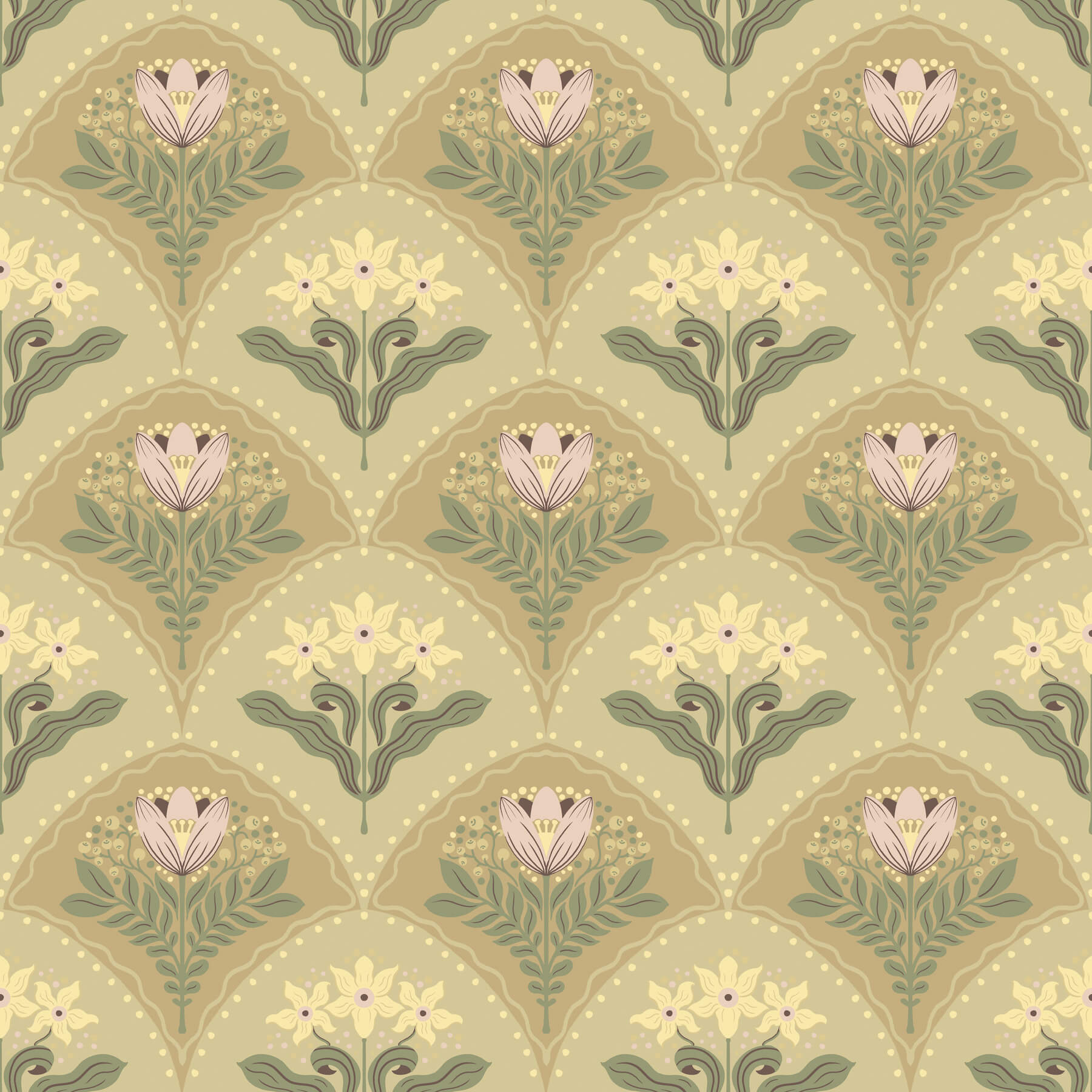 maj-light-brown-floral-damask-wallpaper-york-wallcoverings-4201-48015 - York Wallcoverings Papel pintado