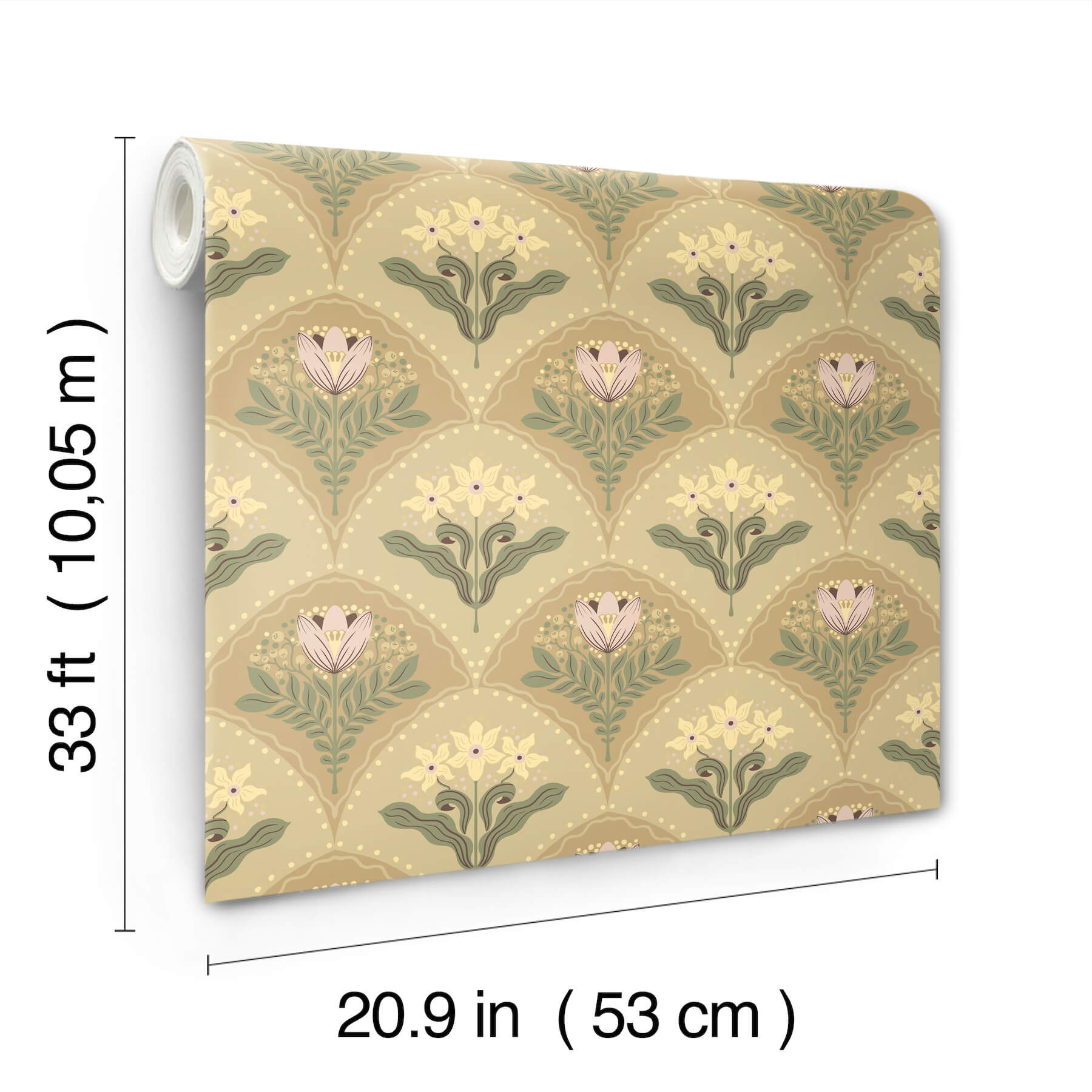 maj-light-brown-floral-damask-wallpaper-york-wallcoverings-4201-48015 - York Wallcoverings Papel pintado