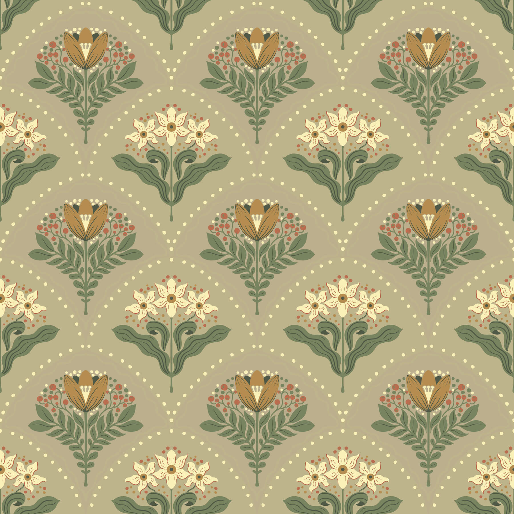 maj-taupe-floral-damask-wallpaper-york-wallcoverings-4201-48017 - York Wallcoverings Papel pintado