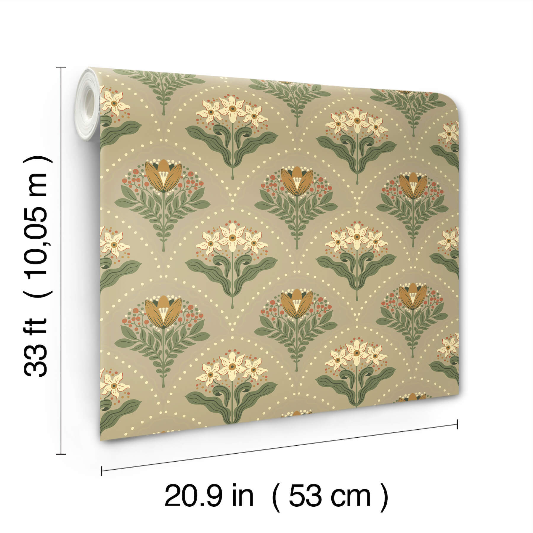 maj-taupe-floral-damask-wallpaper-york-wallcoverings-4201-48017 - York Wallcoverings Papel pintado