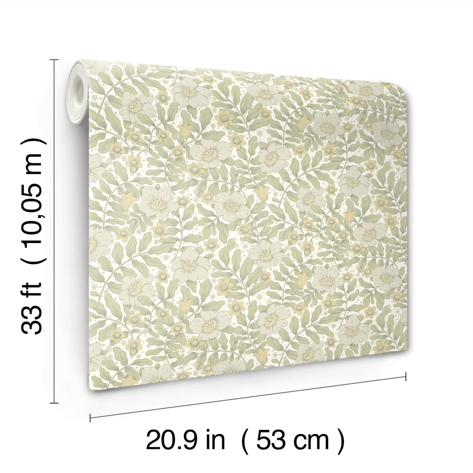 maggan-sage-floral-trail-wallpaper-york-wallcoverings-4201-48019 - York Wallcoverings Papel pintado