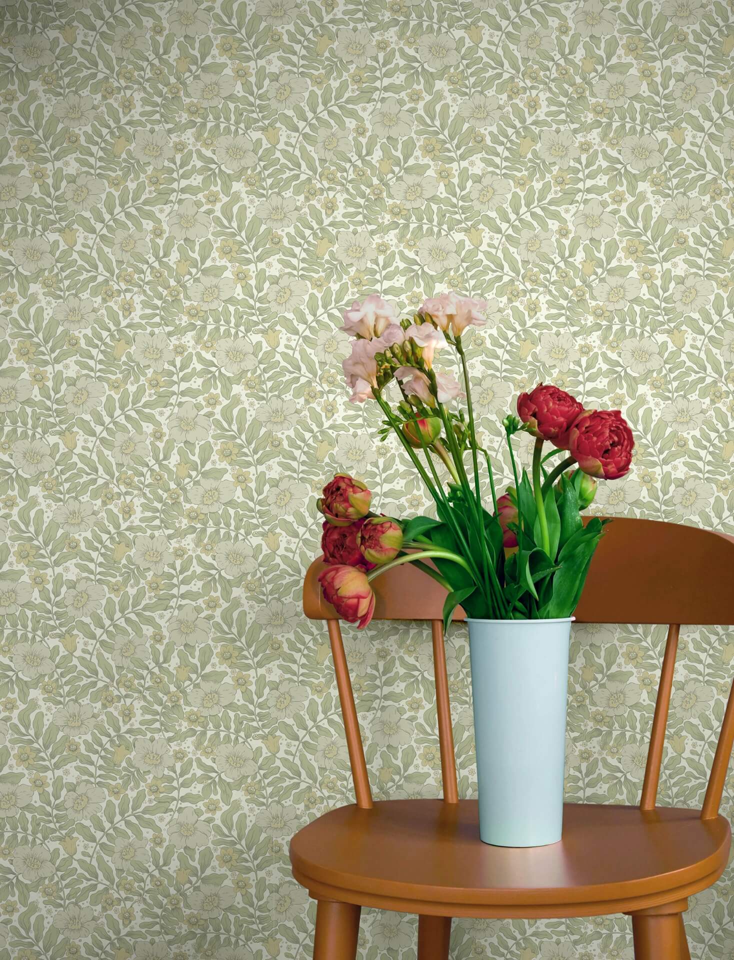 maggan-sage-floral-trail-wallpaper-york-wallcoverings-4201-48019 - York Wallcoverings Papel pintado