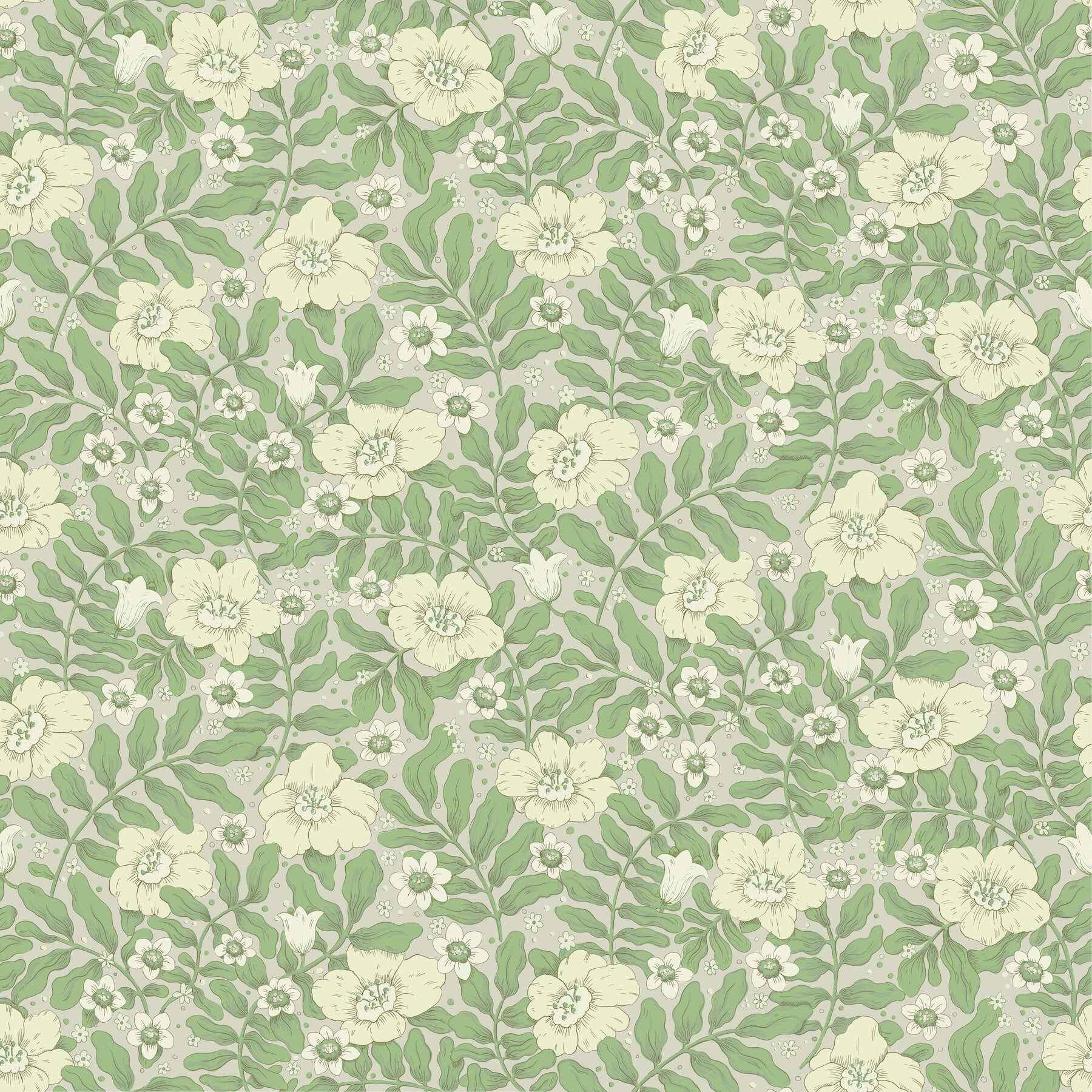 Maggan Jade Floral Trail Wallpaper - York Wallcoverings - 4201-48021 - York Wallcoverings Wallpaper