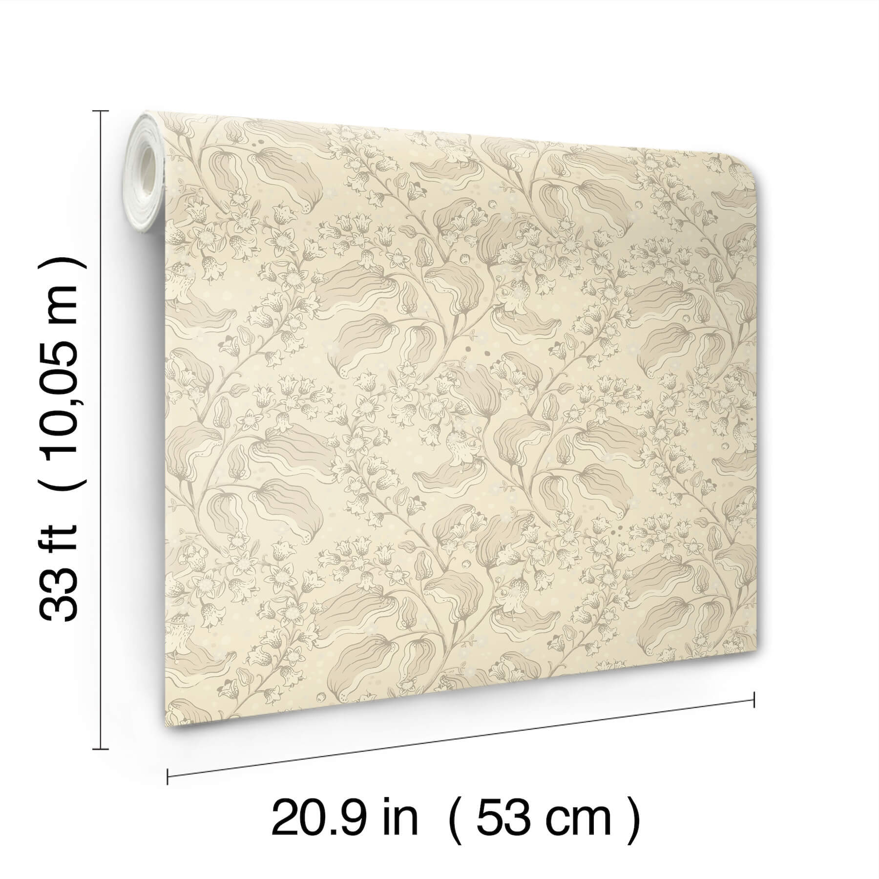 syren-khaki-dainty-floral-wallpaper-york-wallcoverings-4201-48024 - York Wallcoverings Papel pintado