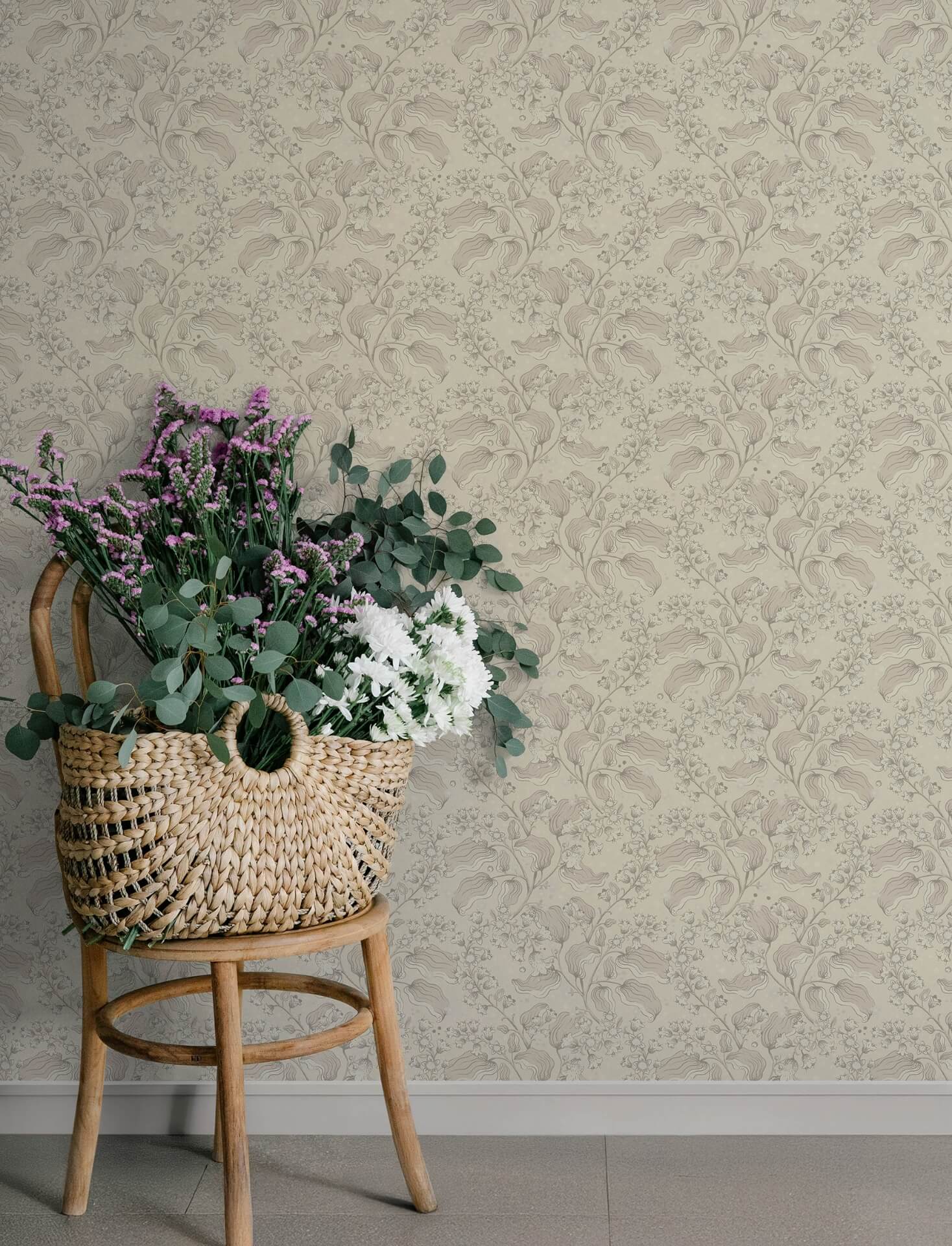 syren-khaki-dainty-floral-wallpaper-york-wallcoverings-4201-48024 - York Wallcoverings Papel pintado