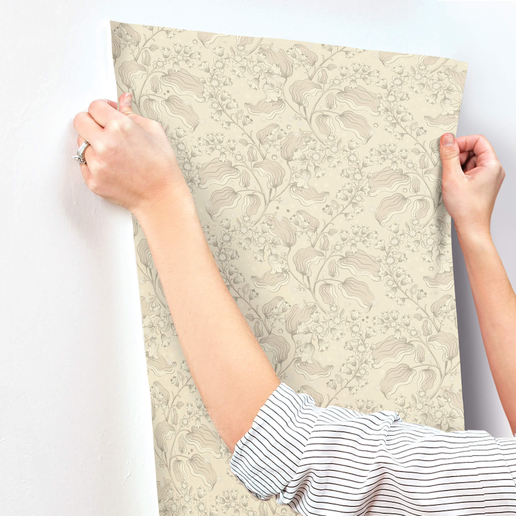 syren-khaki-dainty-floral-wallpaper-york-wallcoverings-4201-48024 - York Wallcoverings Papel pintado