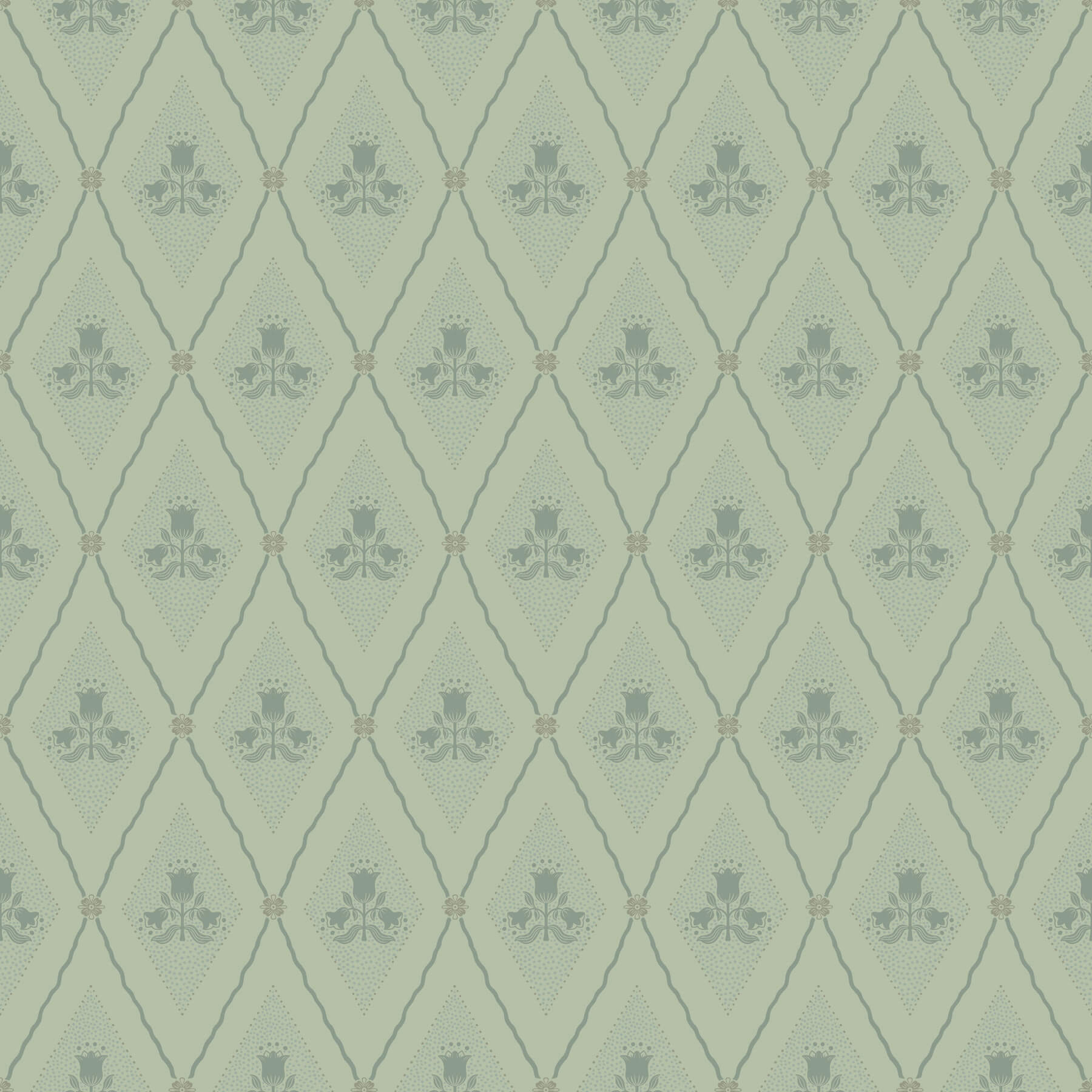 alma-mint-diamond-floral-wallpaper-york-wallcoverings-4201-48031 - York Wallcoverings Papel pintado