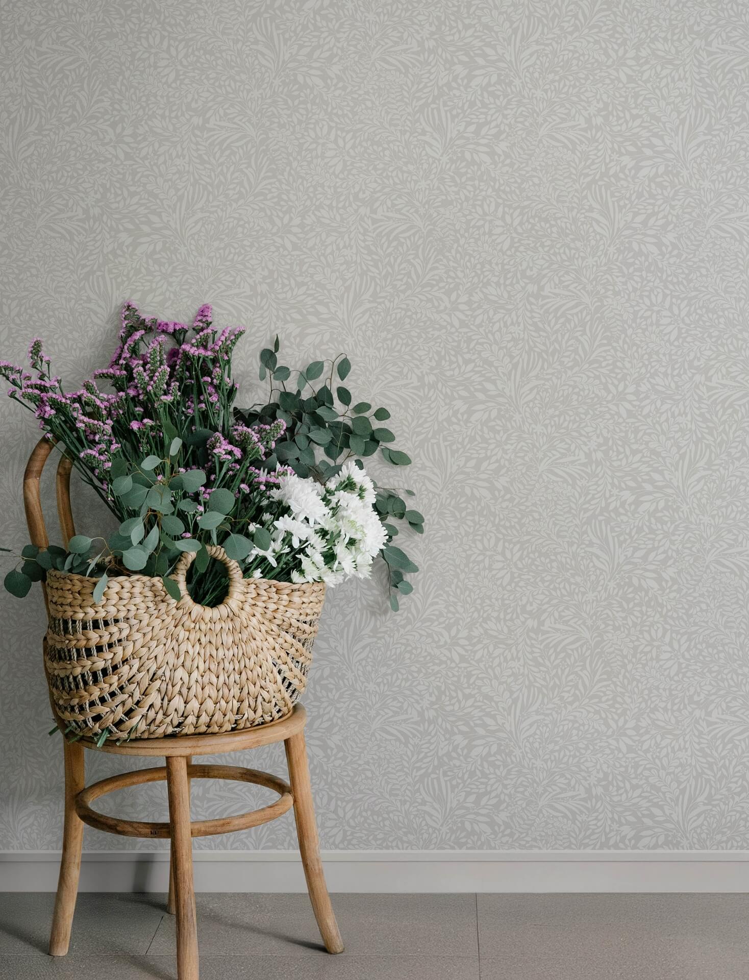 kristina-light-grey-botanical-wallpaper-york-wallcoverings-4201-92116 - York Wallcoverings Papel pintado