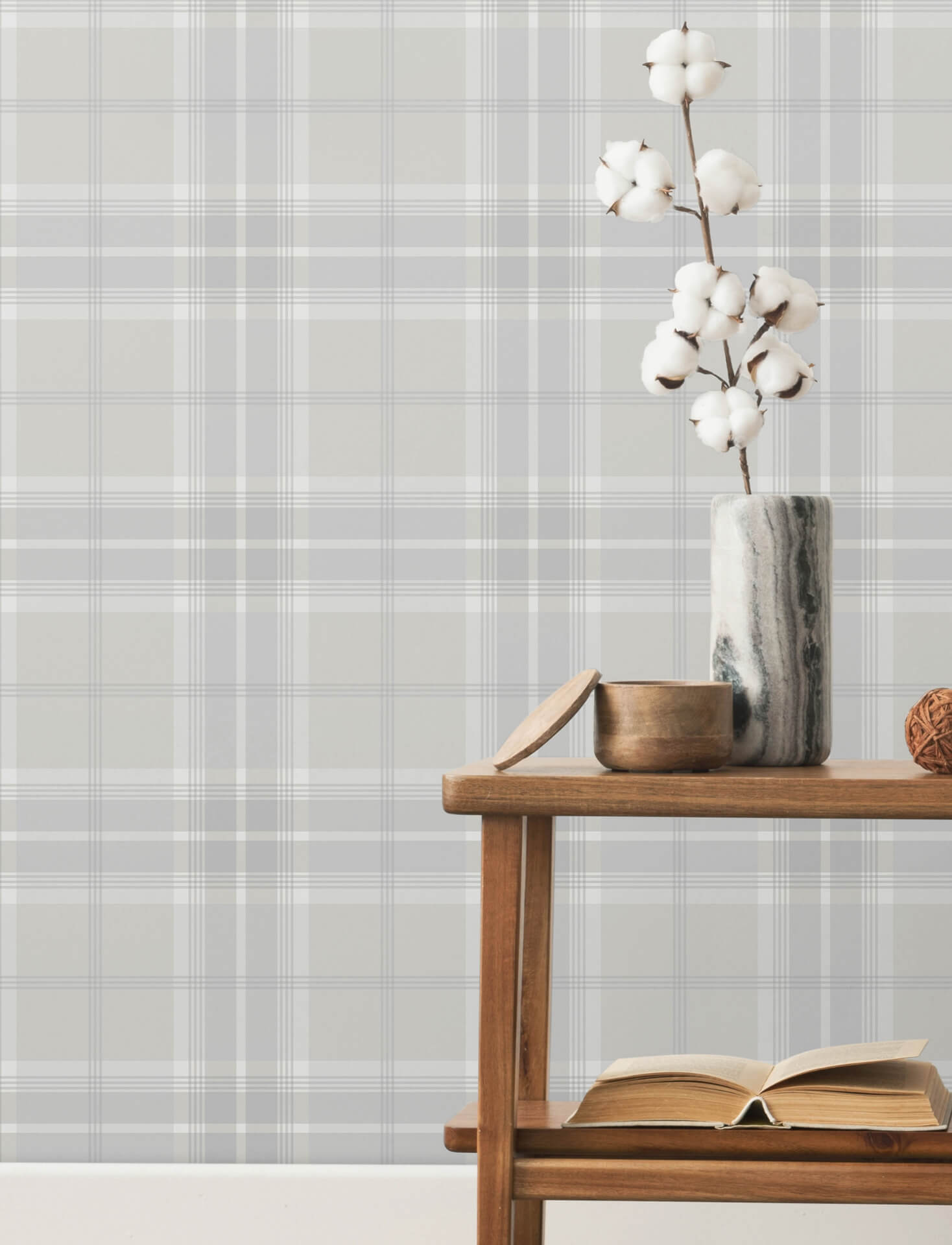 emma-dove-plaid-wallpaper-york-wallcoverings-4201-92123 - York Wallcoverings Papel pintado