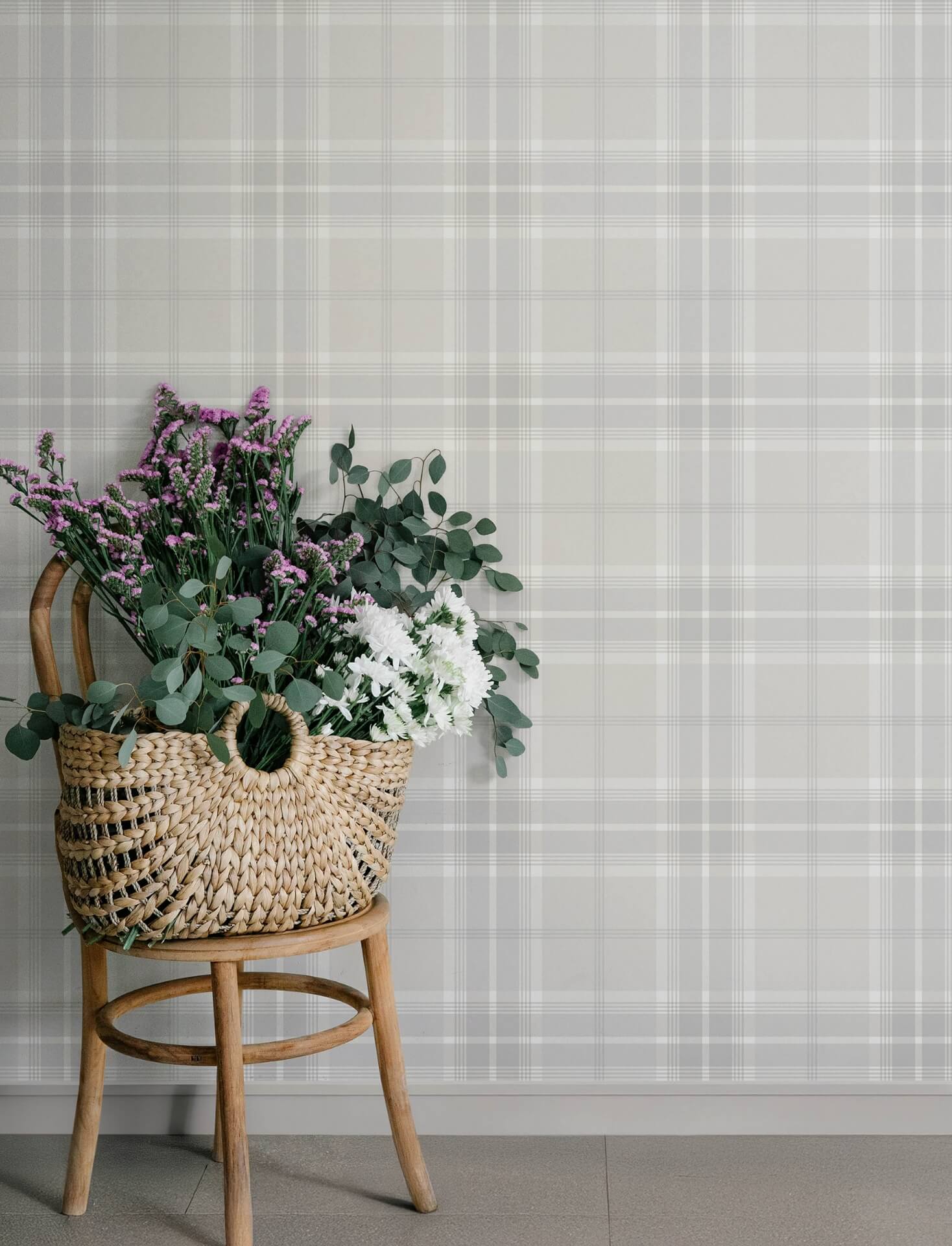 emma-dove-plaid-wallpaper-york-wallcoverings-4201-92123 - York Wallcoverings Papel pintado