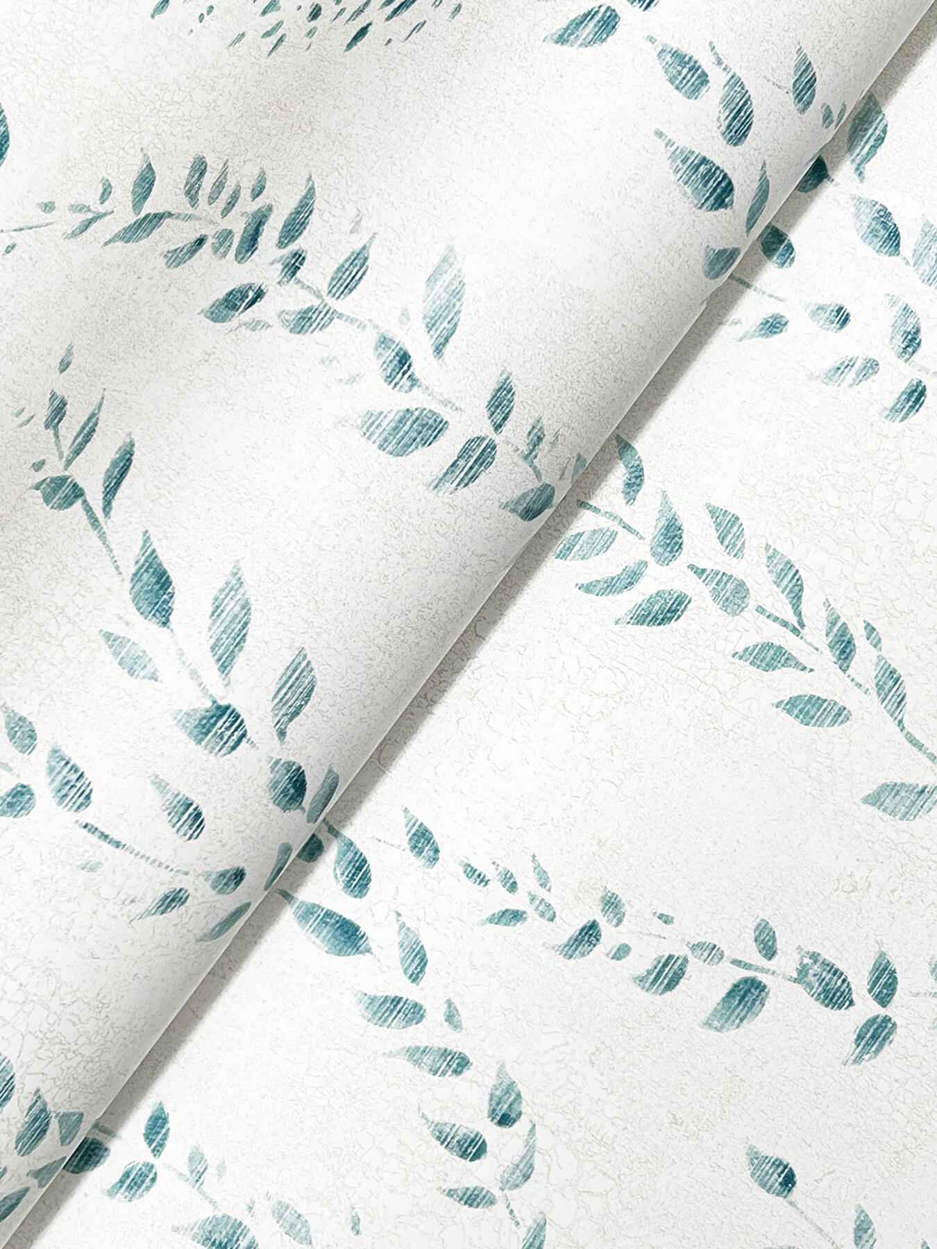 Alpenrose Sapphire Vine Wallpaper - York Wallcoverings - LL3256 - York Wallcoverings Wallpaper