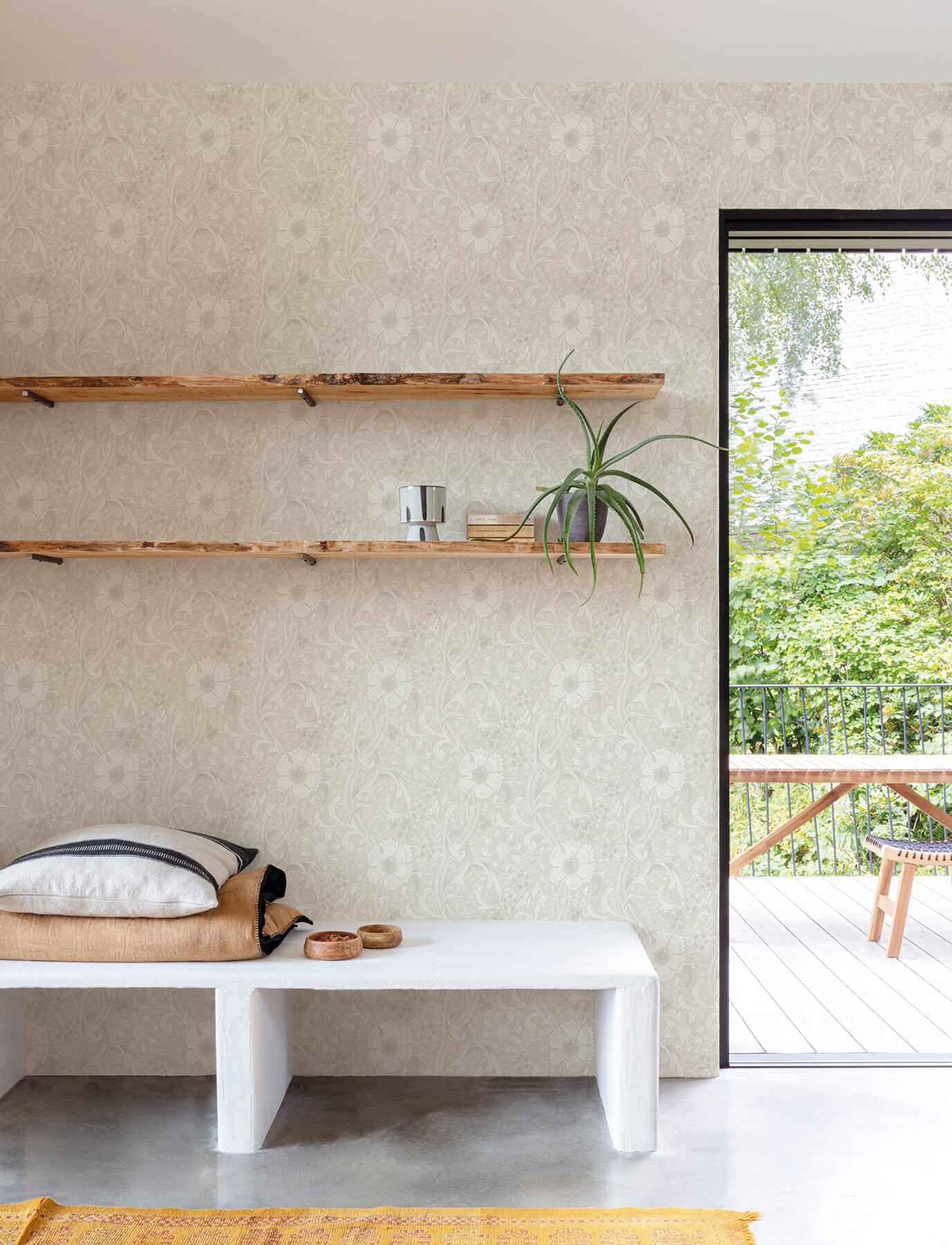 liora-neutral-floral-trail-wallpaper-york-wallcoverings-4191-83011 - York Wallcoverings Papel pintado