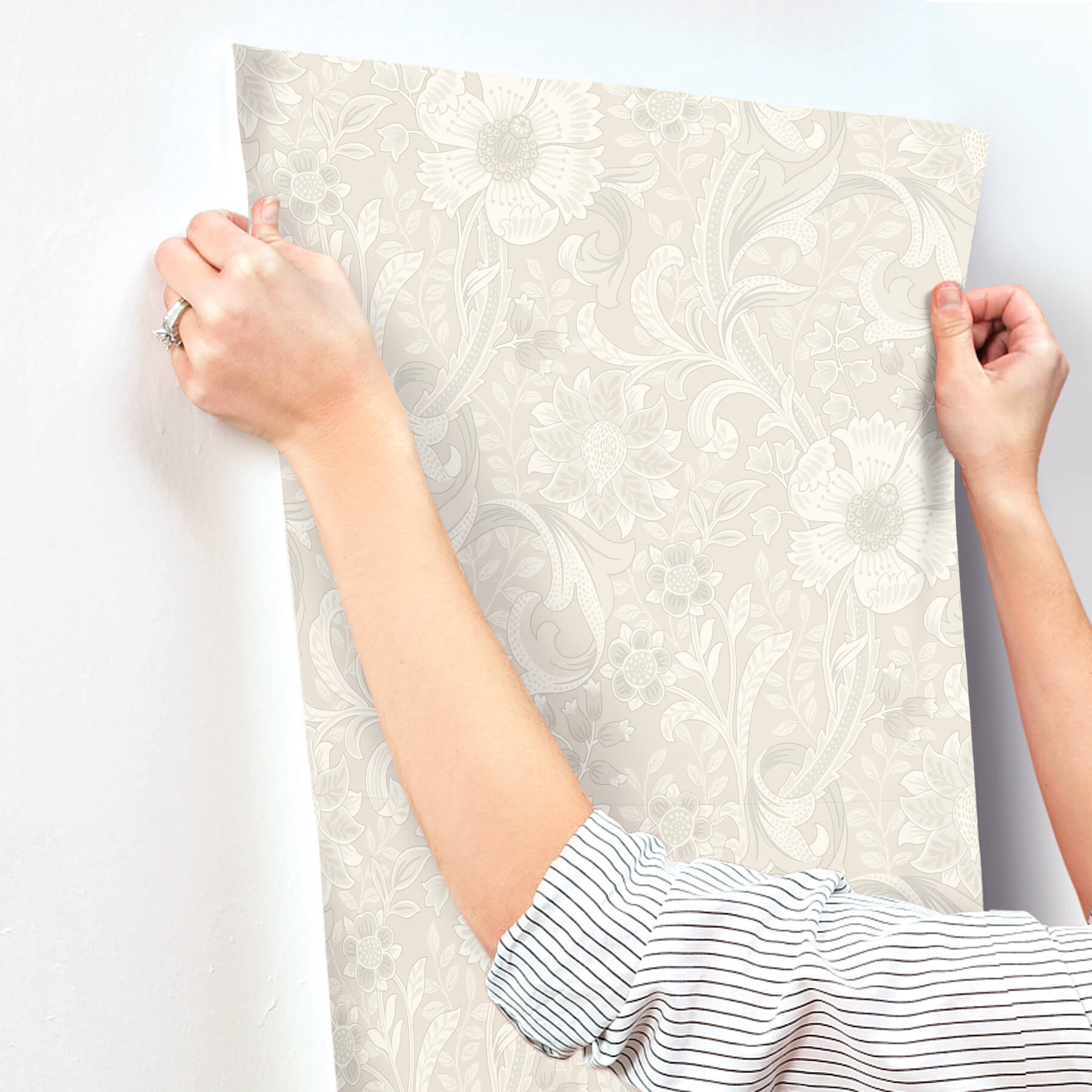 liora-neutral-floral-trail-wallpaper-york-wallcoverings-4191-83011 - York Wallcoverings Wallpaper