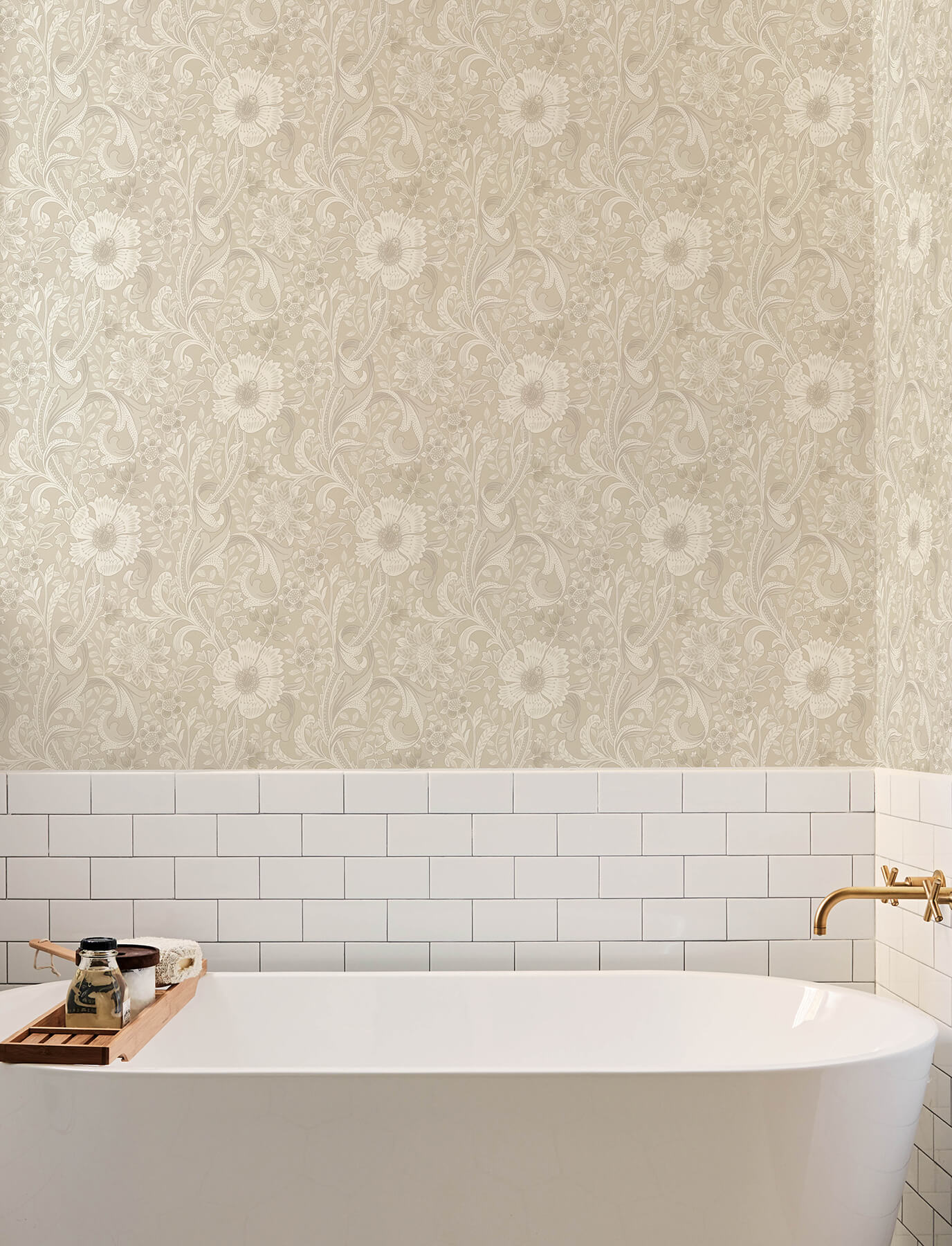 liora-beige-floral-trail-wallpaper-york-wallcoverings-4191-83012 - York Wallcoverings Papel pintado