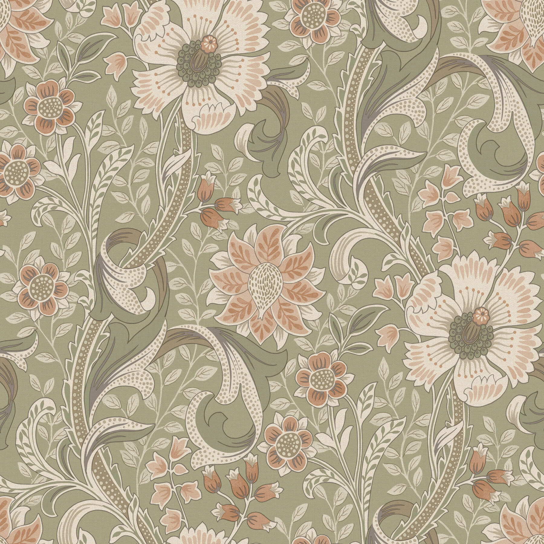 liora-green-floral-trail-wallpaper-york-wallcoverings-4191-83014 - York Wallcoverings Wallpaper