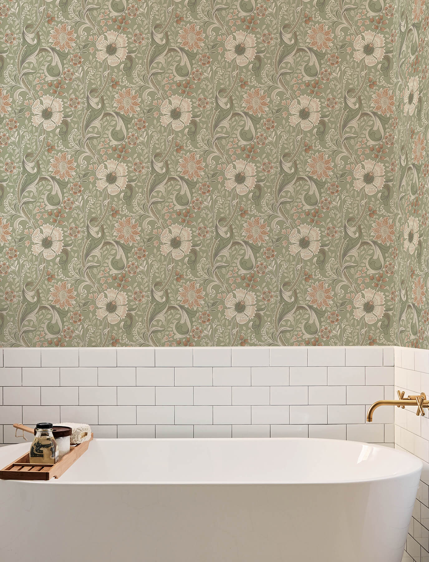 liora-green-floral-trail-wallpaper-york-wallcoverings-4191-83014 - York Wallcoverings Papel pintado
