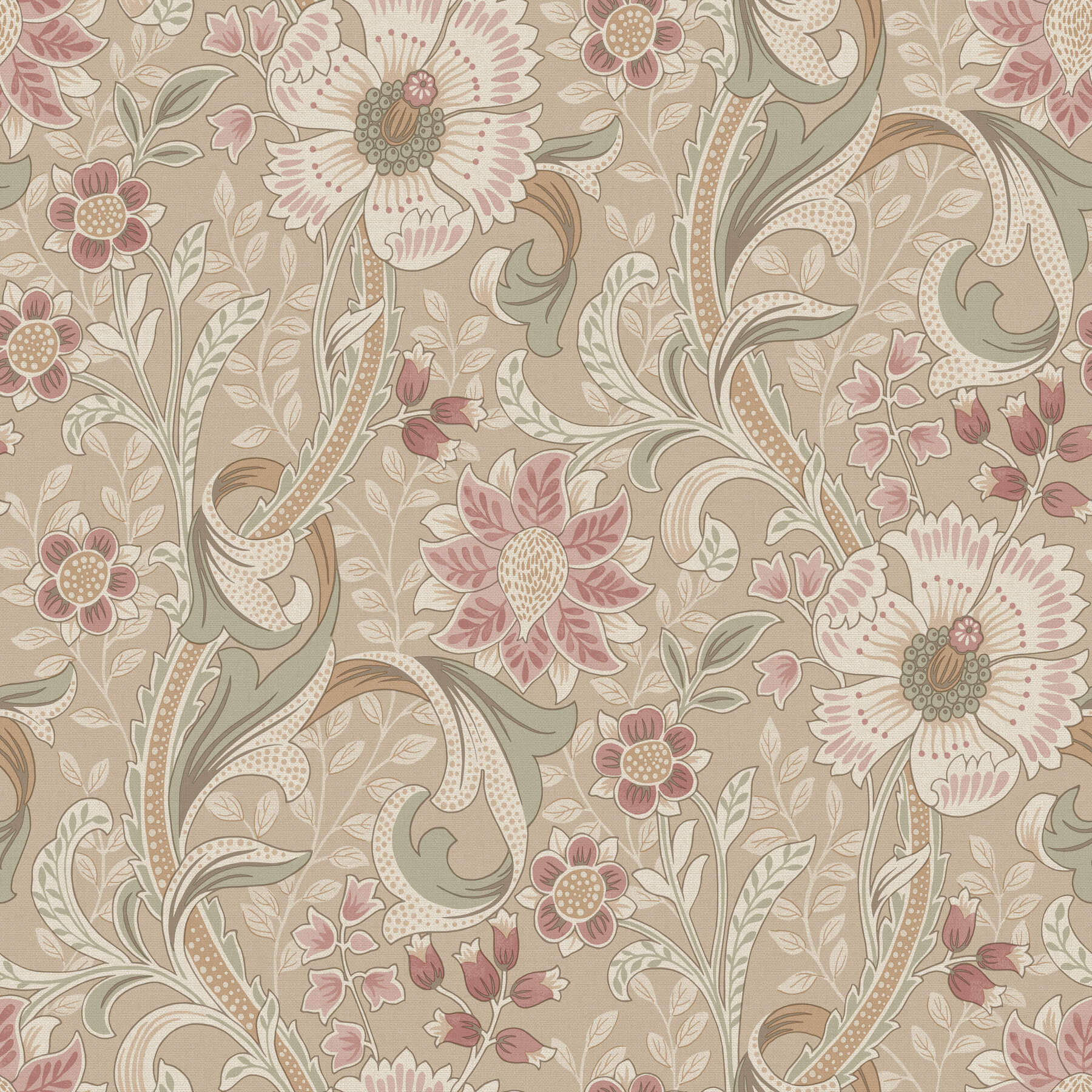 liora-taupe-floral-trail-wallpaper-york-wallcoverings-4191-83015 - York Wallcoverings Papel pintado