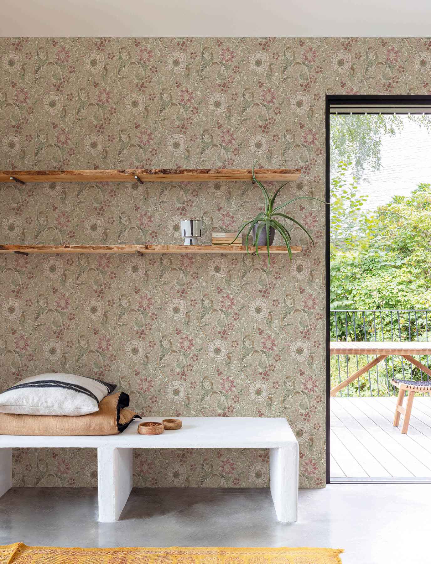 liora-taupe-floral-trail-wallpaper-york-wallcoverings-4191-83015 - York Wallcoverings Papel pintado