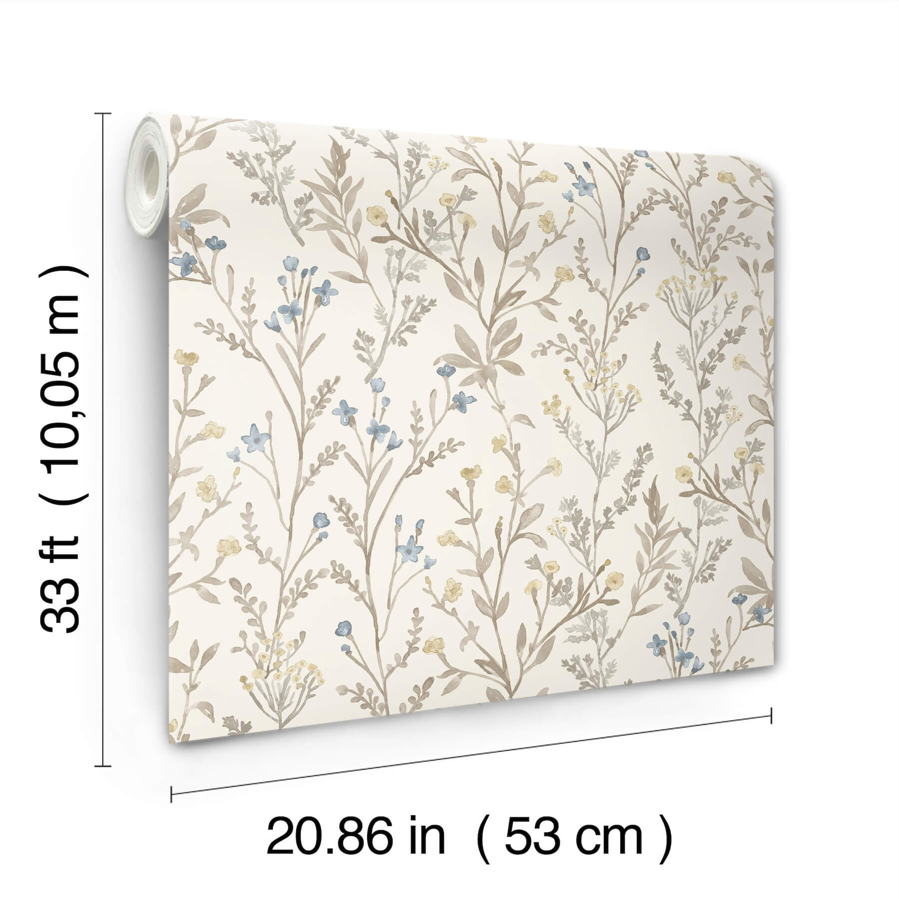 laverne-neutral-wildflowers-wallpaper-york-wallcoverings-4191-83017 - York Wallcoverings Papel pintado