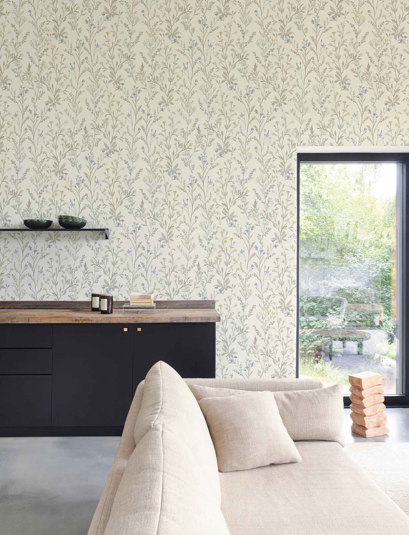 Laverne Neutral Wildflowers Wallpaper - York Wallcoverings - 4191-83017 - York Wallcoverings Wallpaper