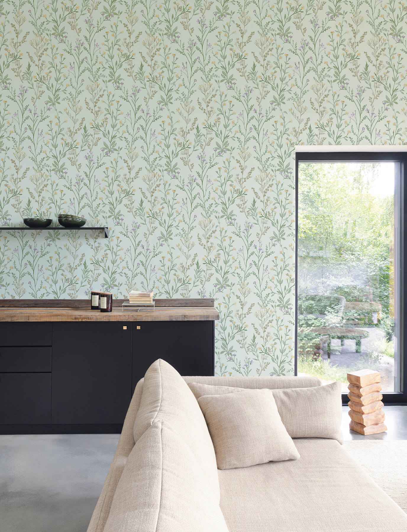 Laverne Aquamarine Wildflowers Wallpaper - York Wallcoverings - 4191-83018 - York Wallcoverings Wallpaper