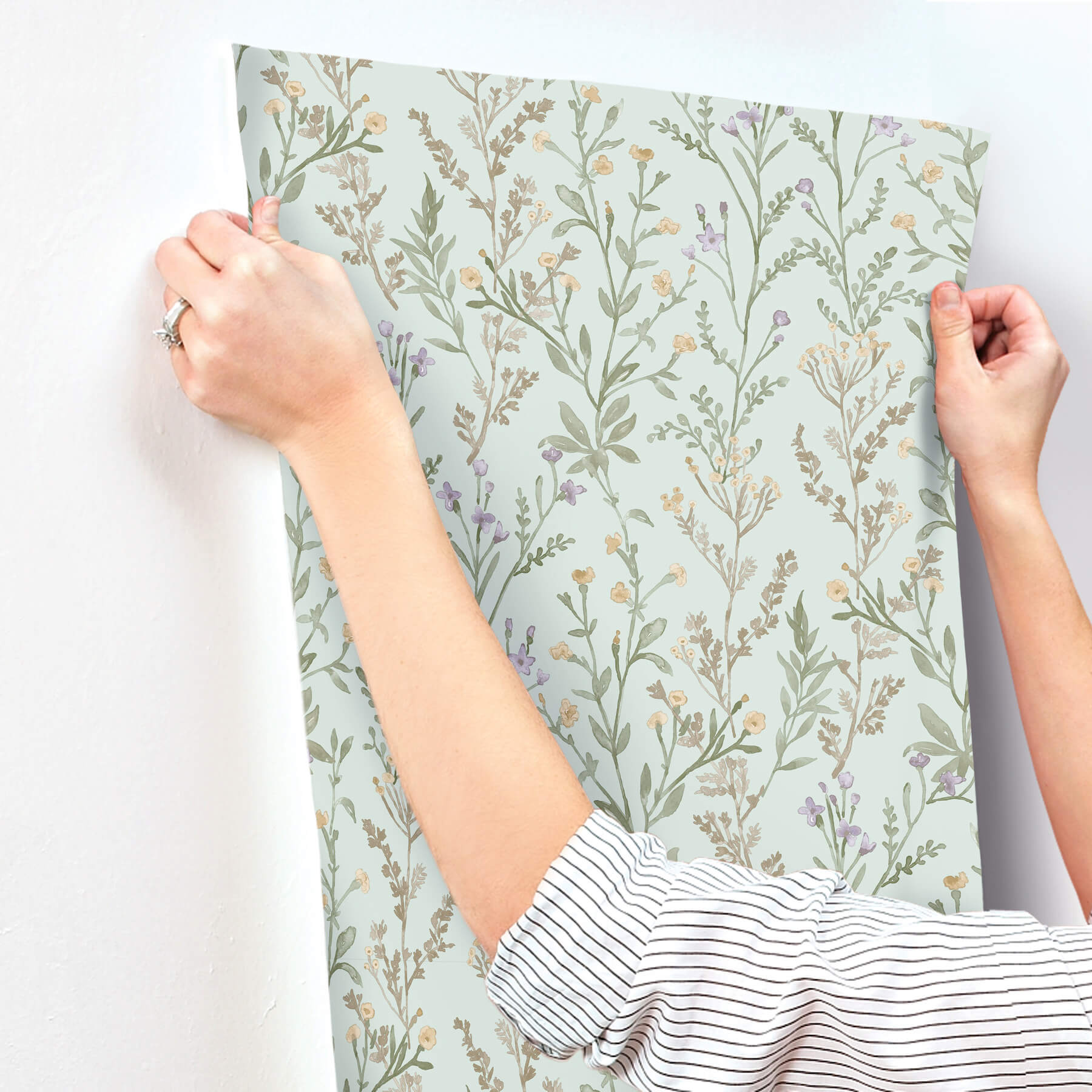 laverne-aquamarine-wildflowers-wallpaper-york-wallcoverings-4191-83018 - York Wallcoverings Papel pintado