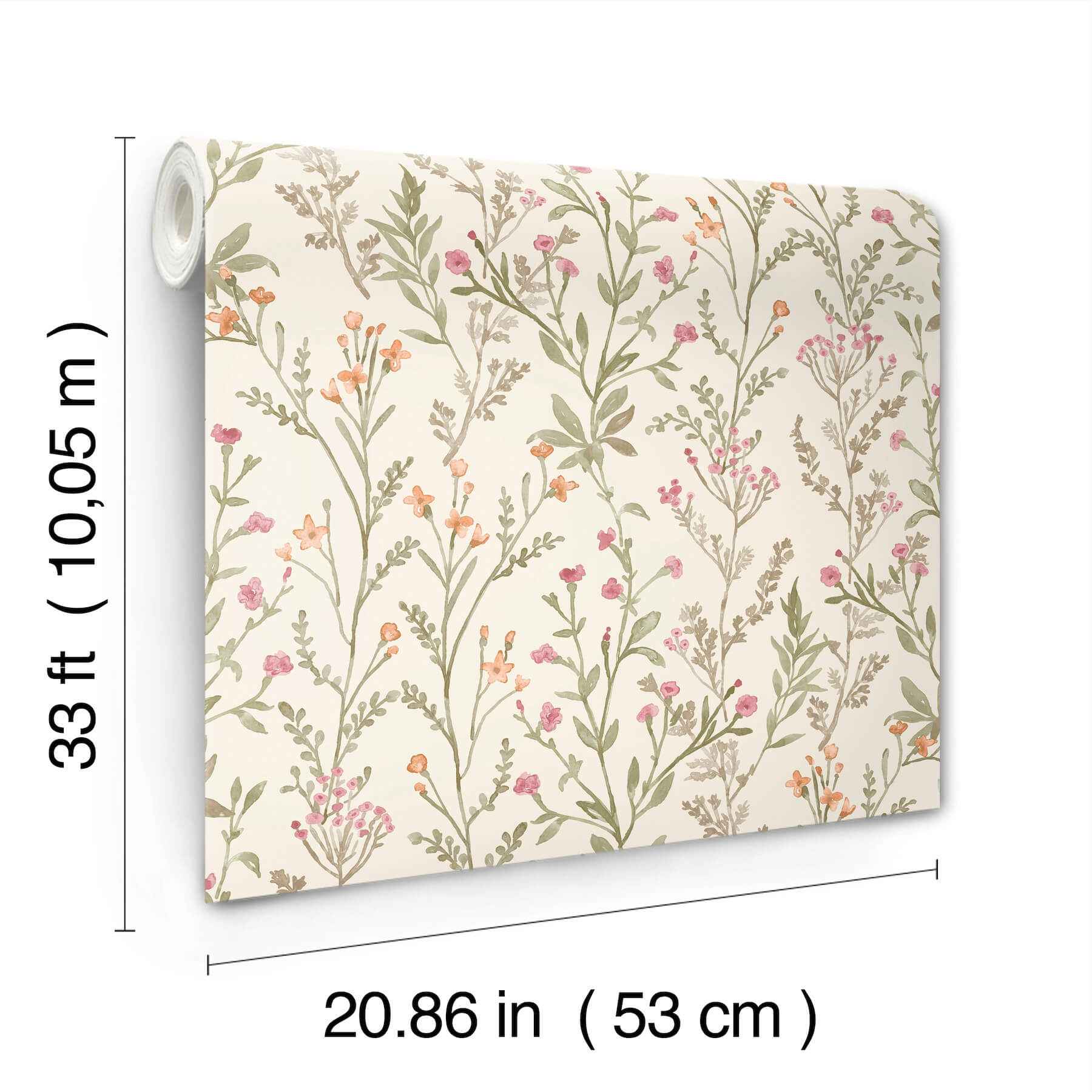 laverne-green-wildflowers-wallpaper-york-wallcoverings-4191-83019 - York Wallcoverings Papel pintado