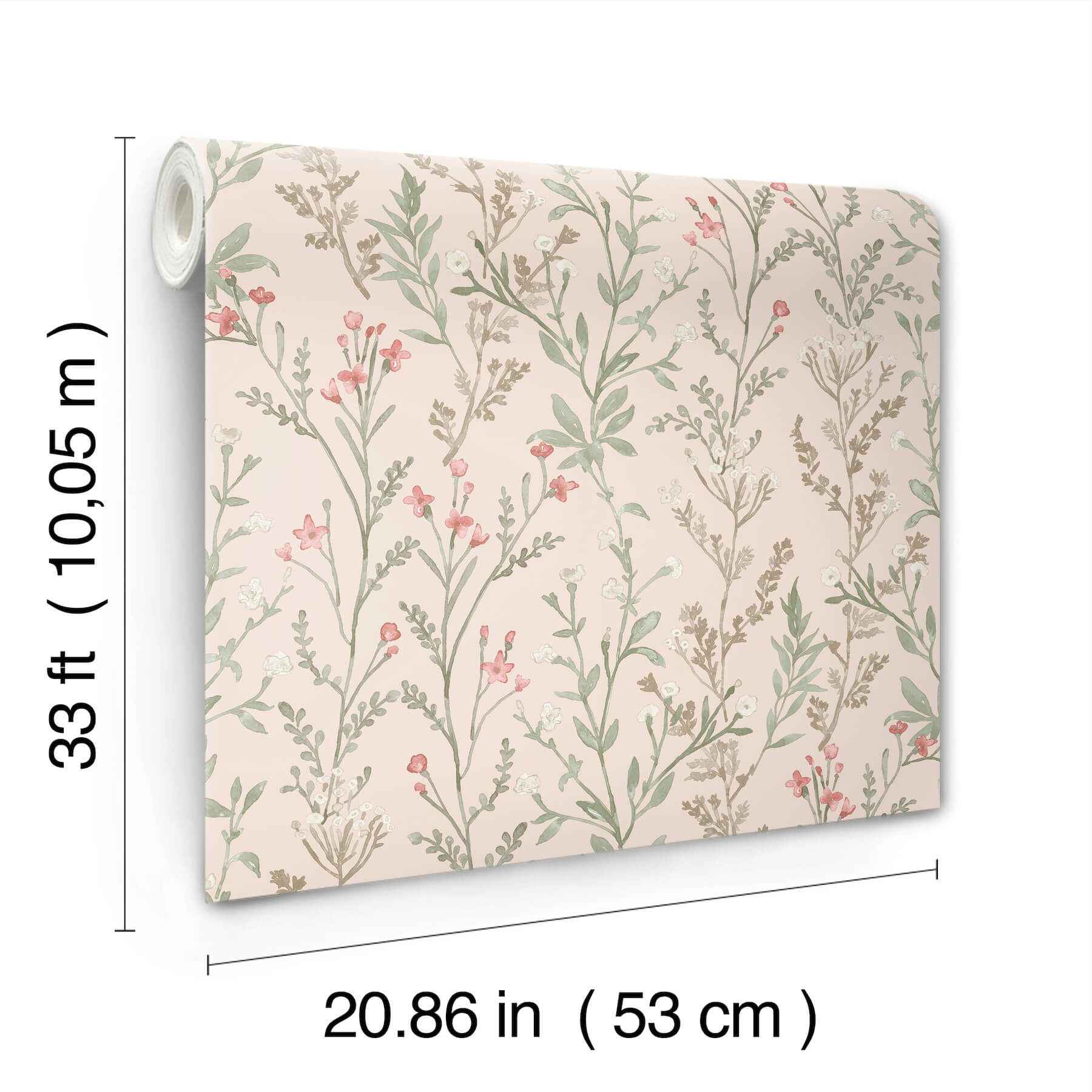 Laverne Blush Wildflowers Wallpaper - York Wallcoverings - 4191-83020 - York Wallcoverings Wallpaper