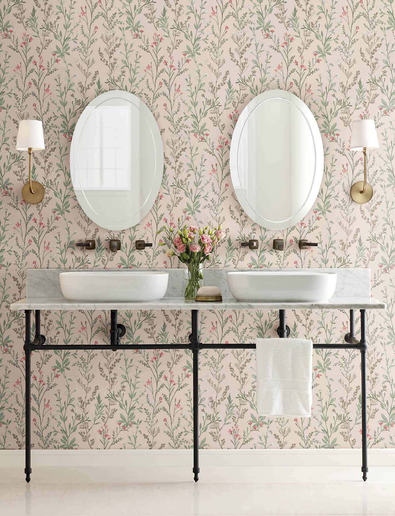 Laverne Blush Wildflowers Wallpaper - York Wallcoverings - 4191-83020 - York Wallcoverings Wallpaper