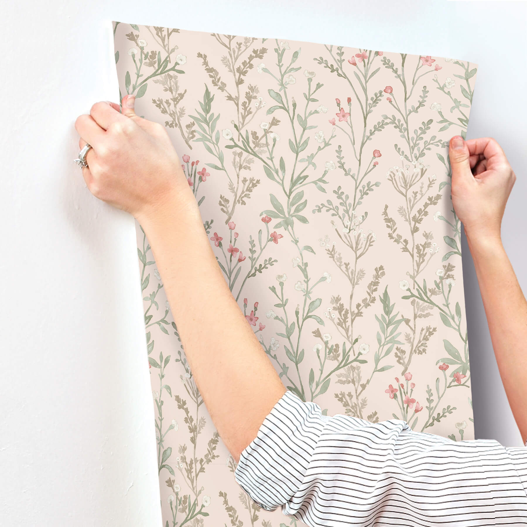 laverne-blush-wildflowers-wallpaper-york-wallcoverings-4191-83020 - York Wallcoverings Wallpaper