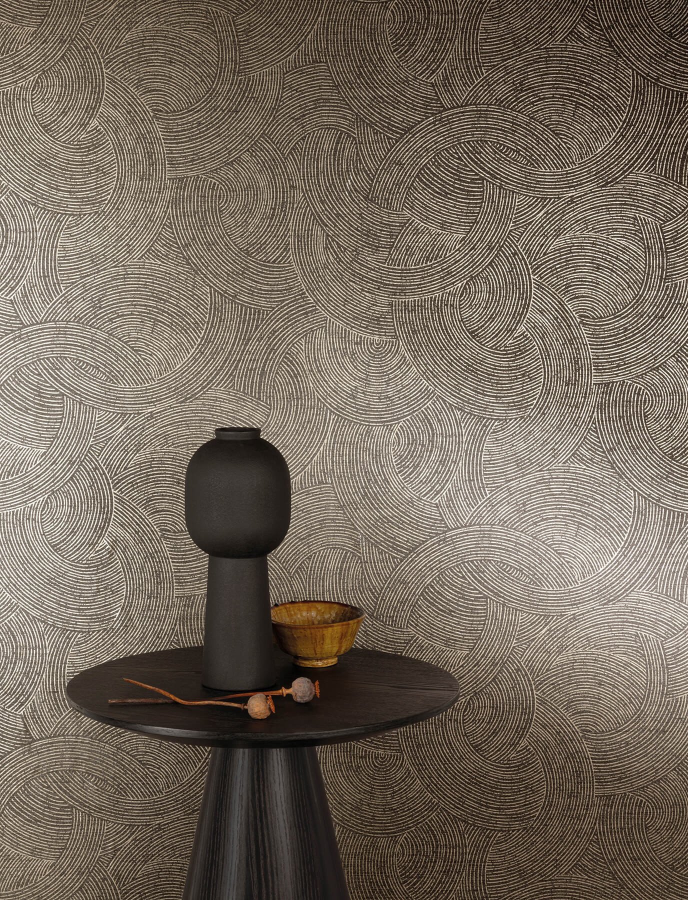 harrison-charcoal-swirling-geometric-wallpaper-york-wallcoverings-4191-83024 - York Wallcoverings Papel pintado