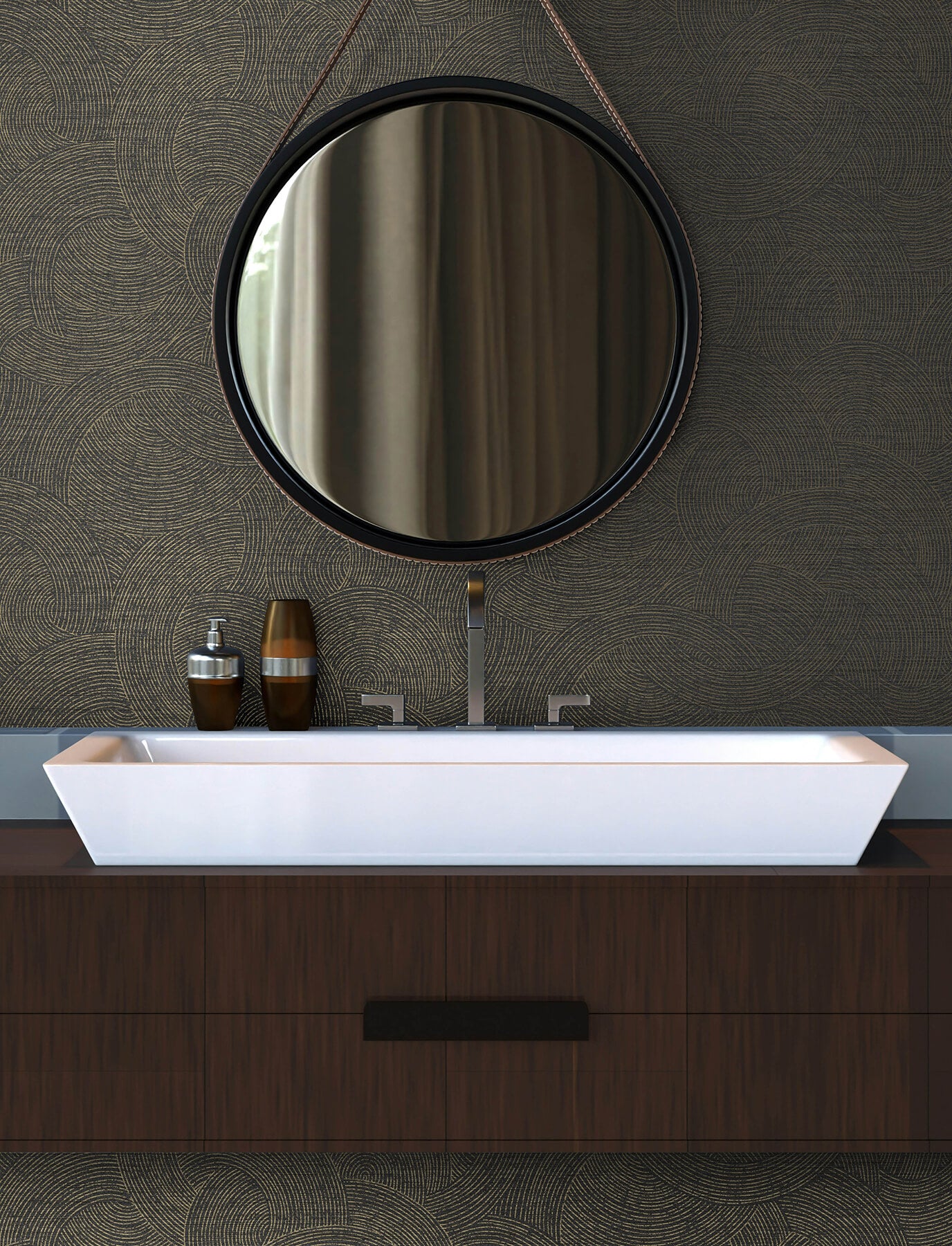 harrison-charcoal-swirling-geometric-wallpaper-york-wallcoverings-4191-83024 - York Wallcoverings Papel pintado